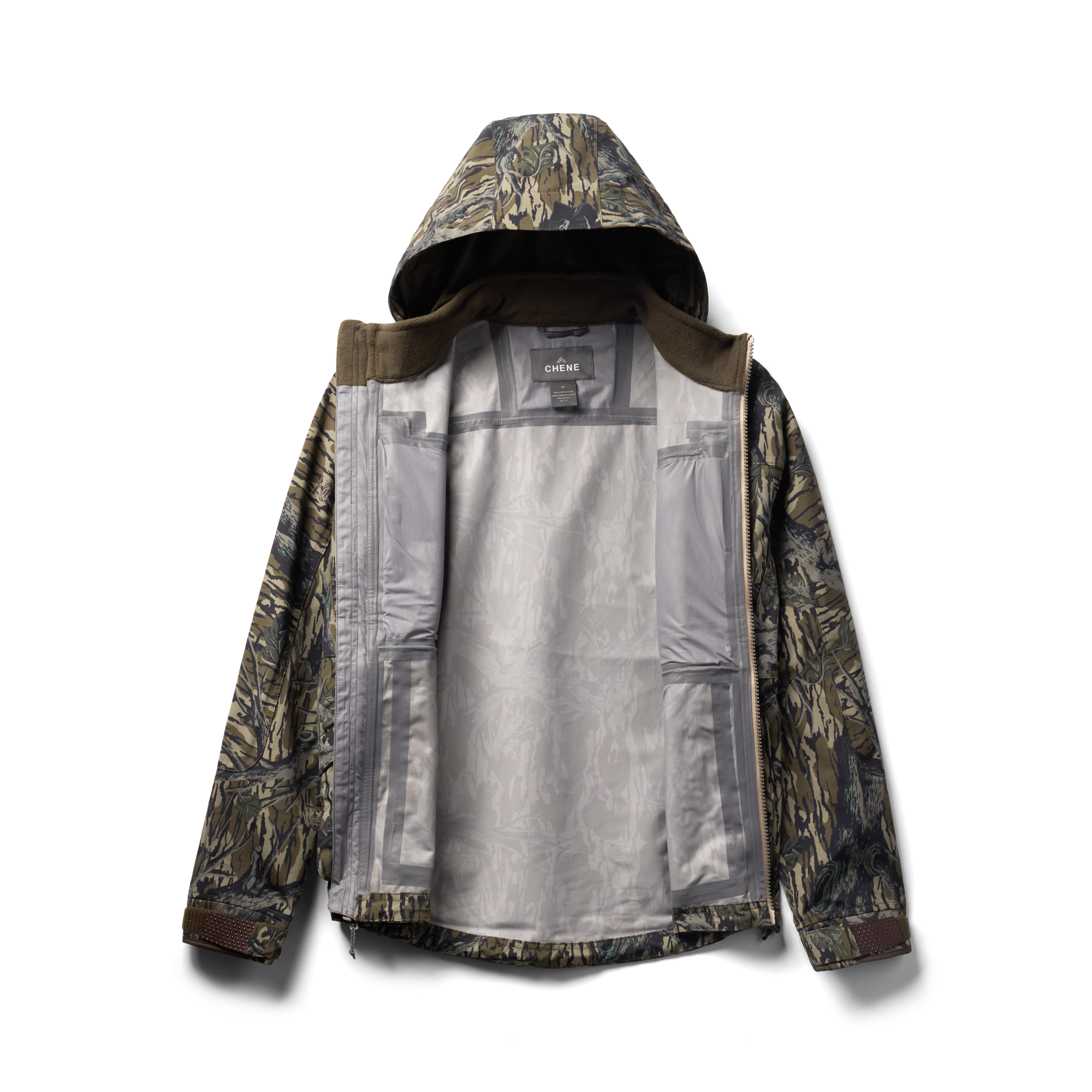 Hydro-Lok Shell Jacket in Mossy Oak Original Treestand, flat lay #mossy_oak_original_treestand