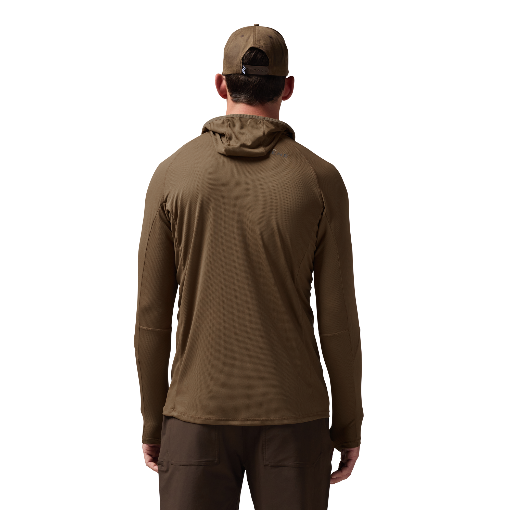 Vale 105 Synthetic Hoodie in Field Khaki, on model #field_khaki