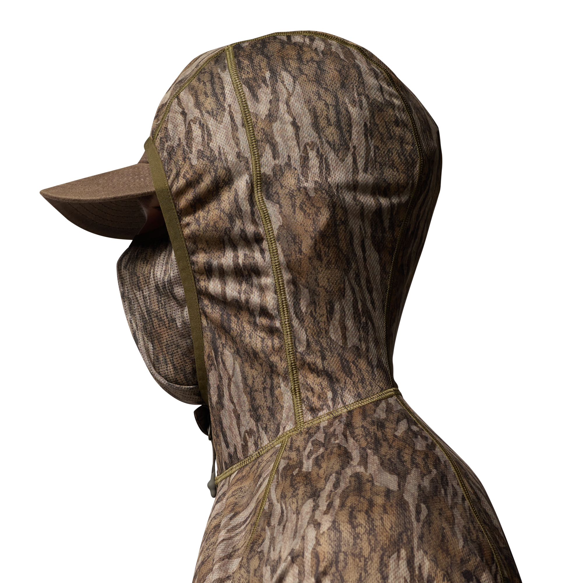 Vale 105 Synthetic Hoodie in Mossy Oak Bottomland, on model #mossy_oak_bottomland