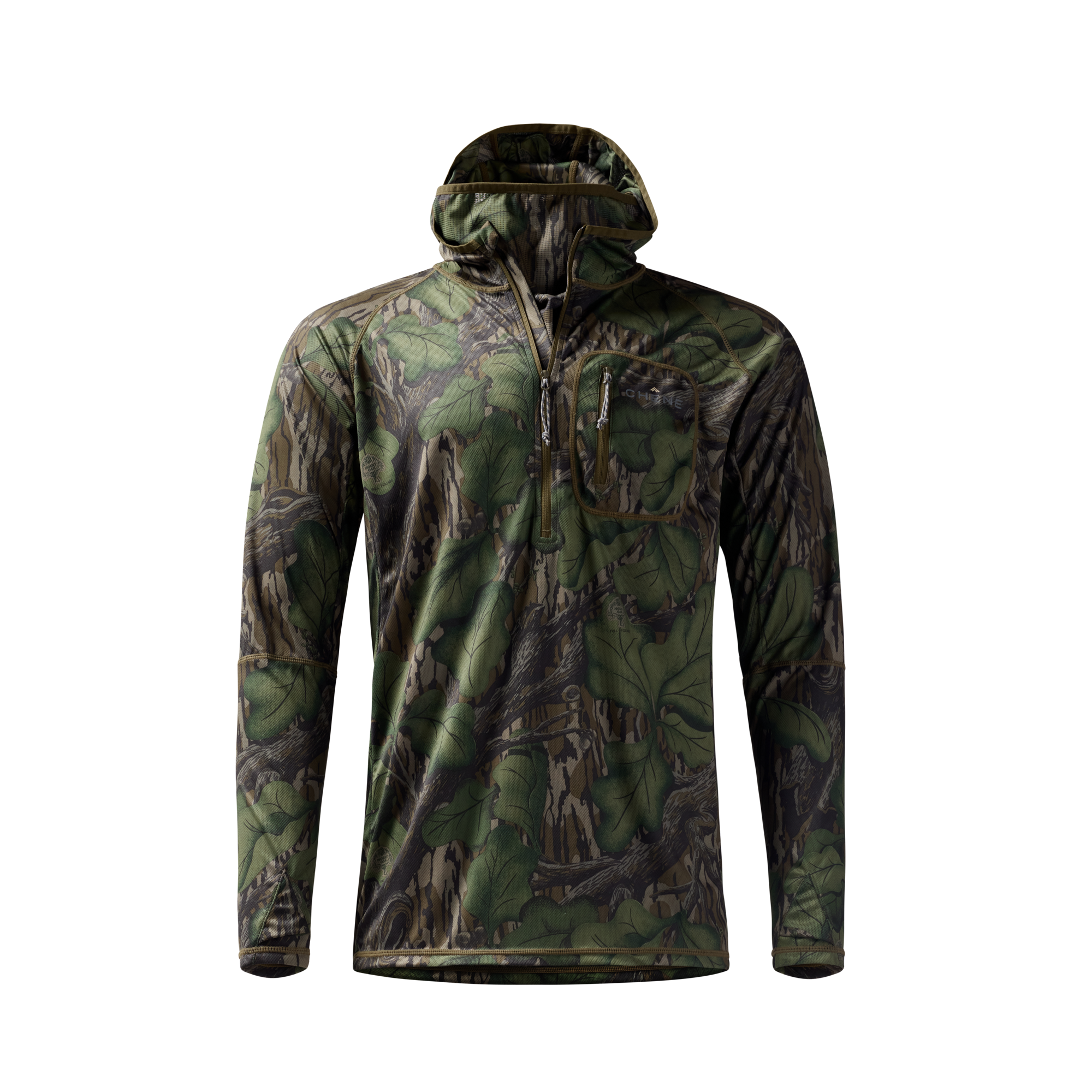Vale 105 Synthetic Hoodie in Mossy Oak Full Foliage, front view #mossy_oak_full_foliage