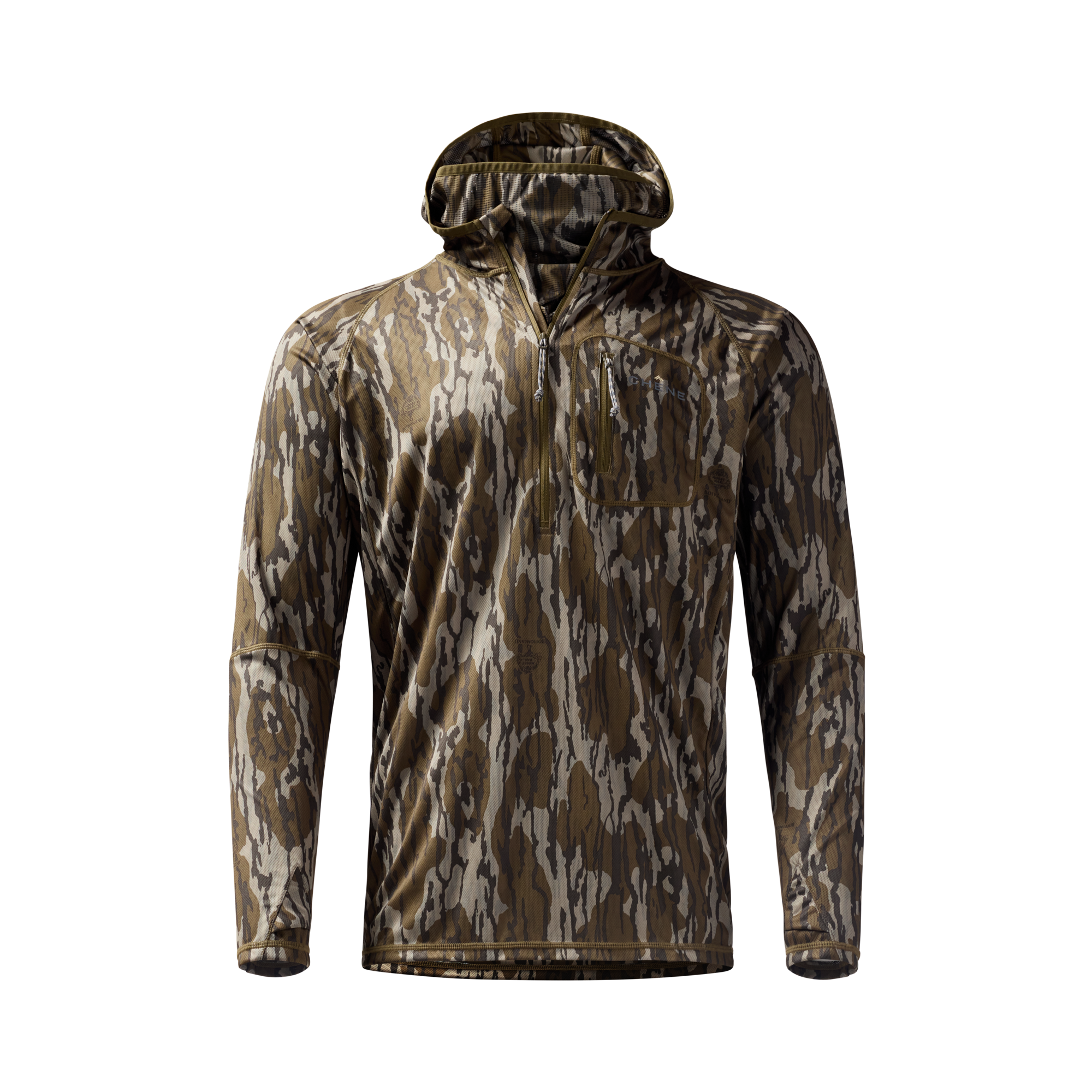 Vale 105 Synthetic Hoodie in Mossy Oak Original Bottomland, front view #mossy_oak_original_bottomland