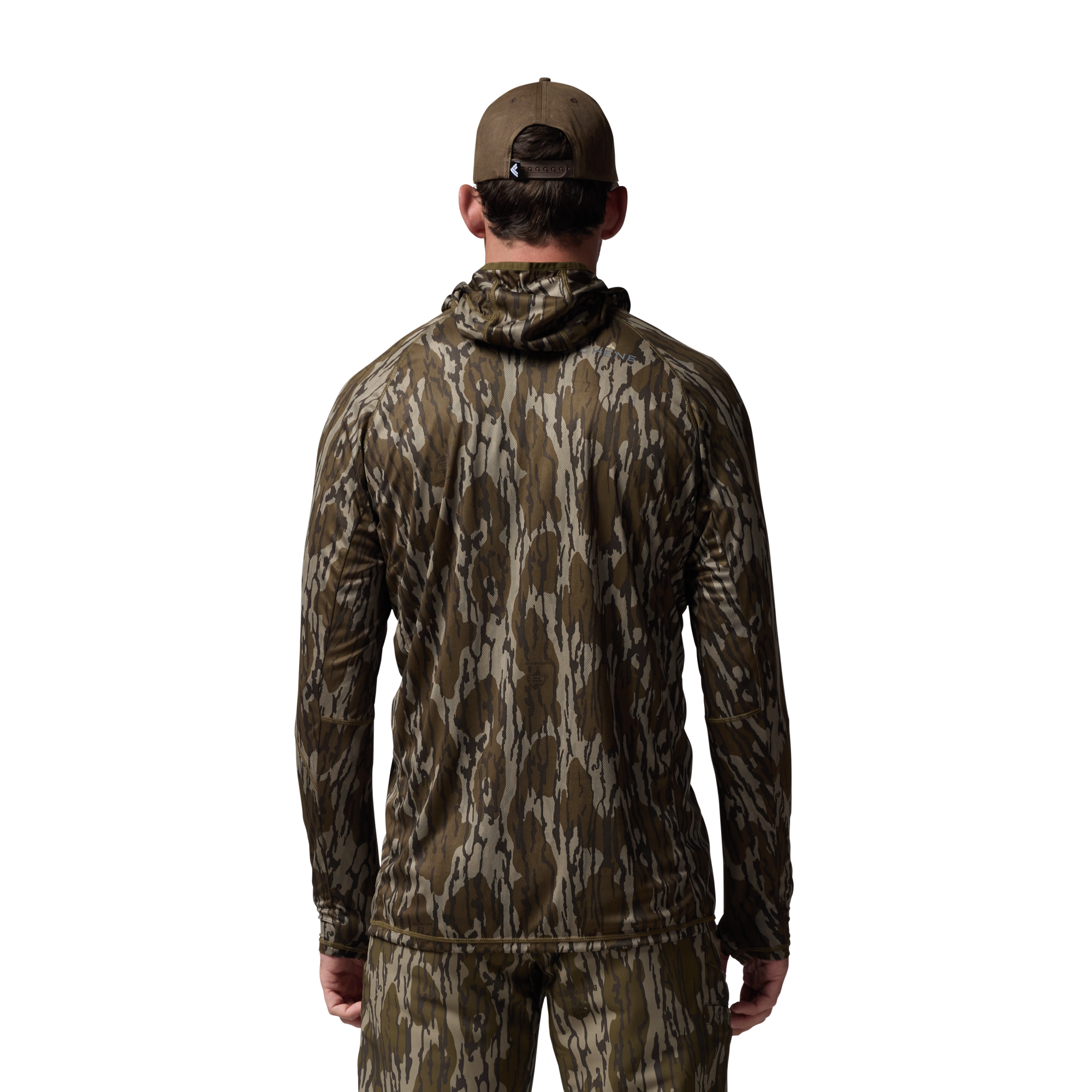 Vale 105 Synthetic Hoodie in Mossy Oak Original Bottomland, on model #mossy_oak_original_bottomland