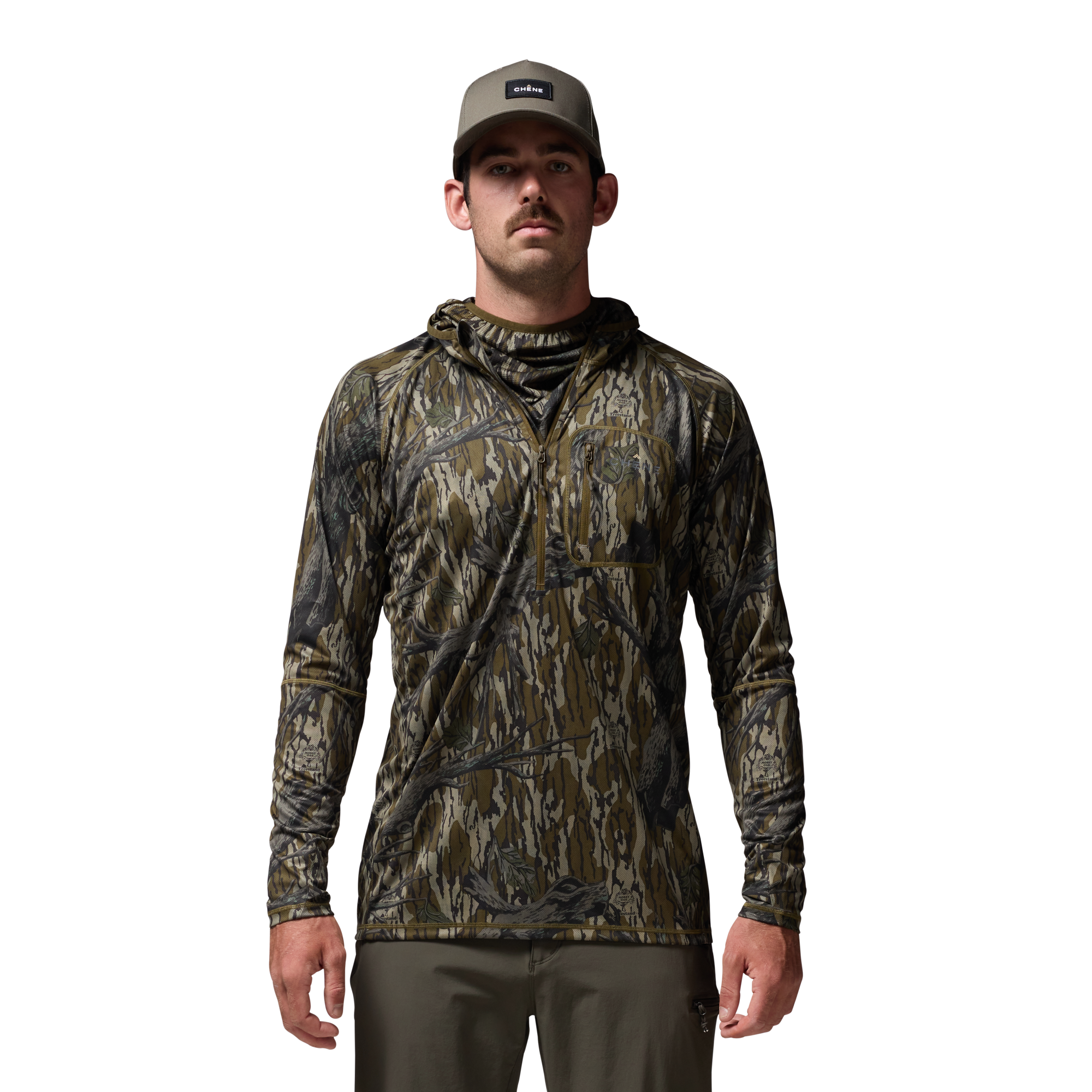 Vale 105 Synthetic Hoodie in Mossy Oak Original Treestand, on model #mossy_oak_original_treestand