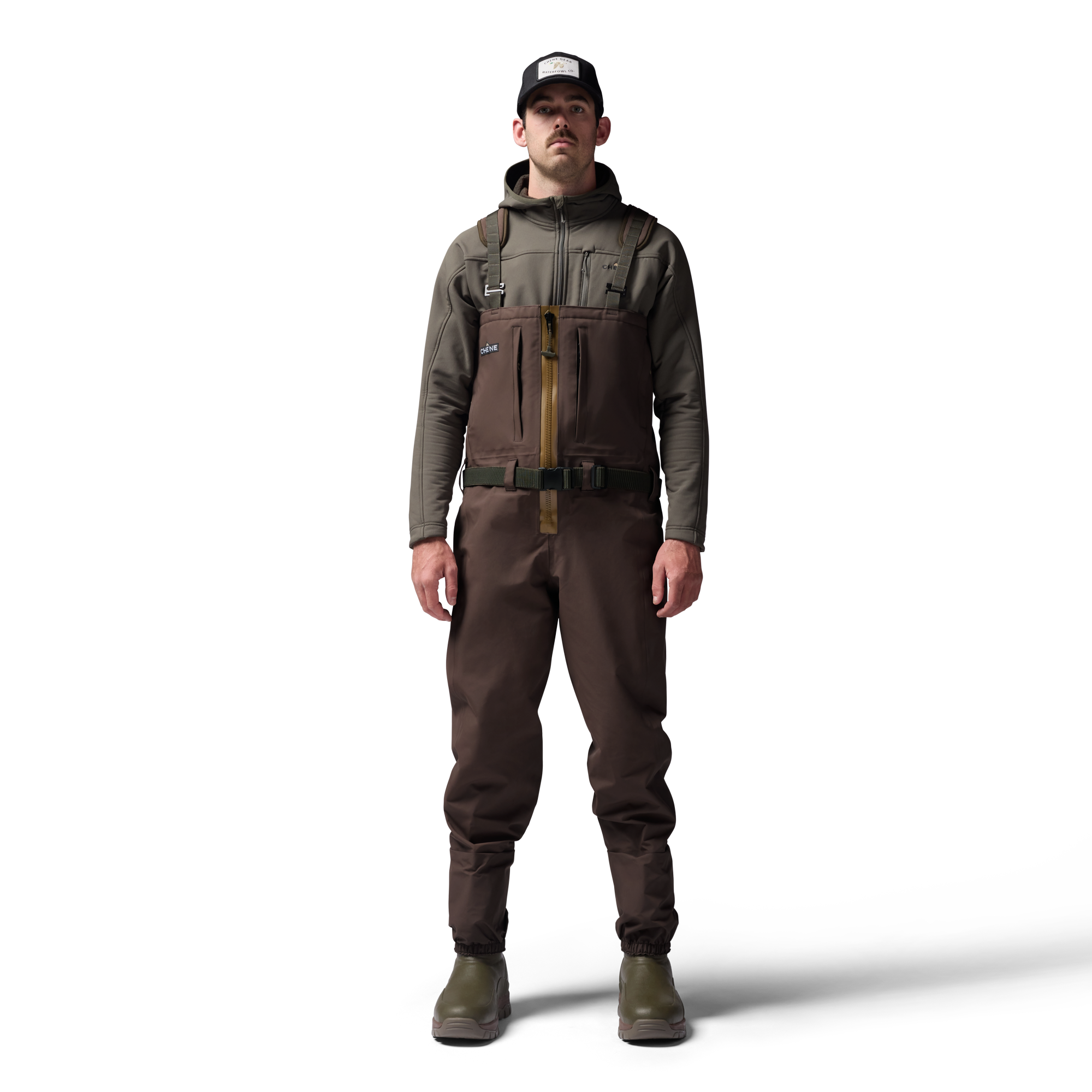 Brown 2S Wader in Brown, on model #brown