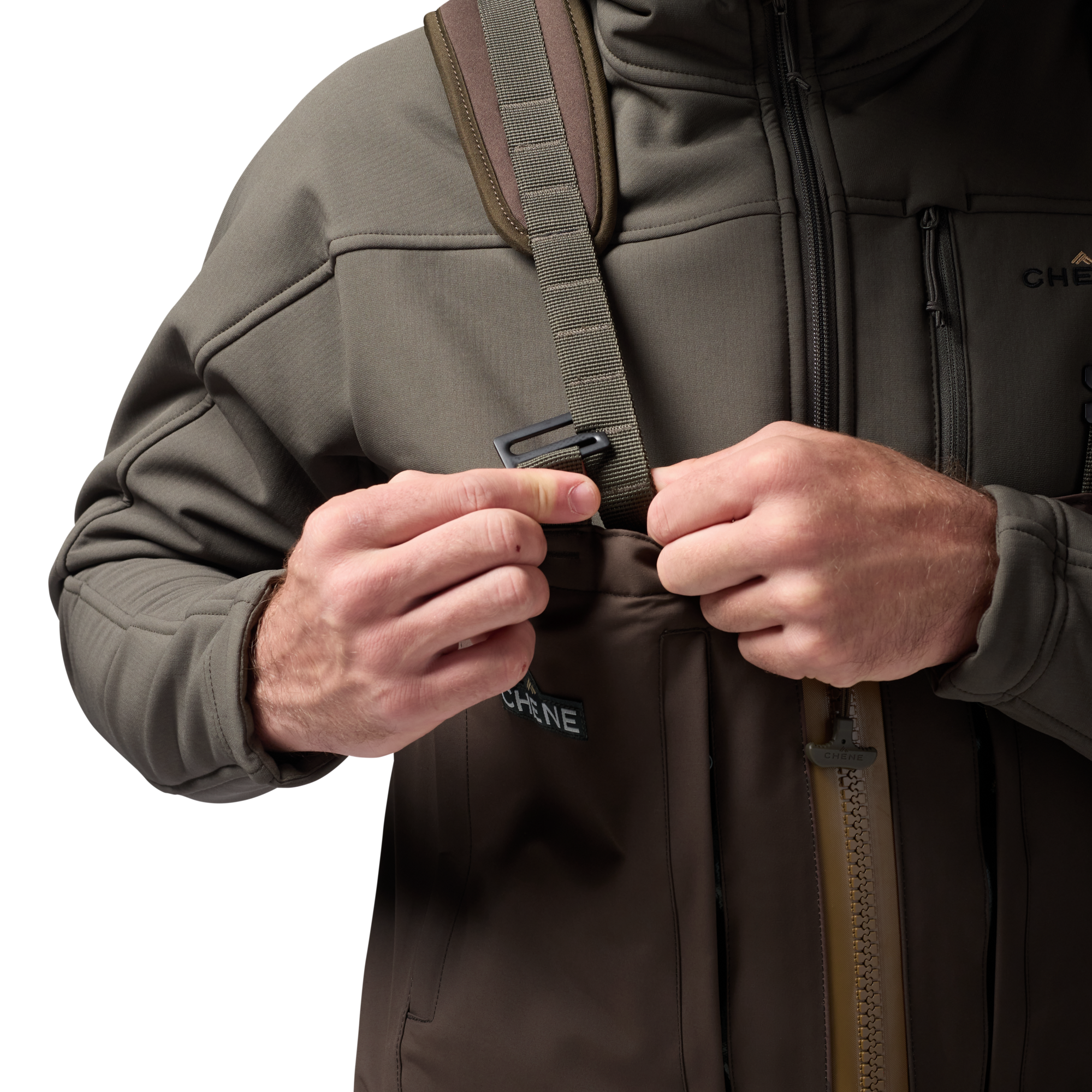 Brown 2S Wader in Brown, on model #brown