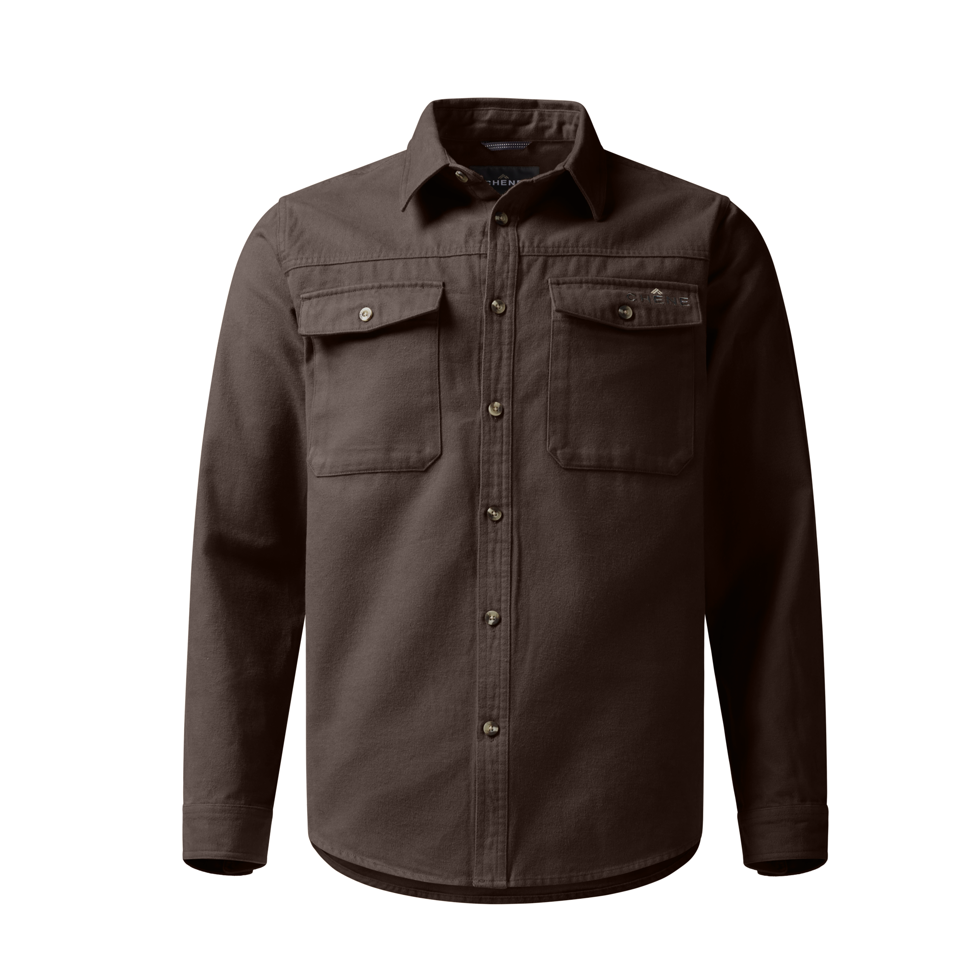 Waterfowler Moleskin Shirt in Brown, front view #brown