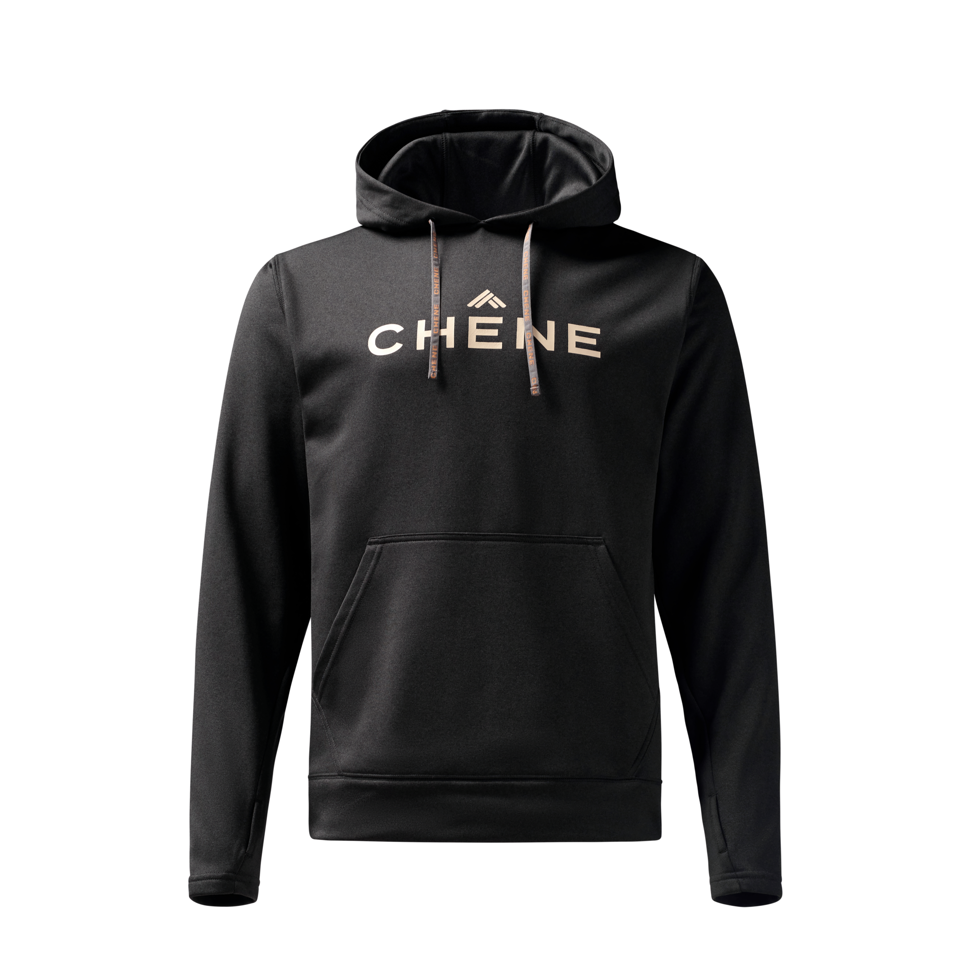 Performance Hoodie in Heather Black, front view #heather_black