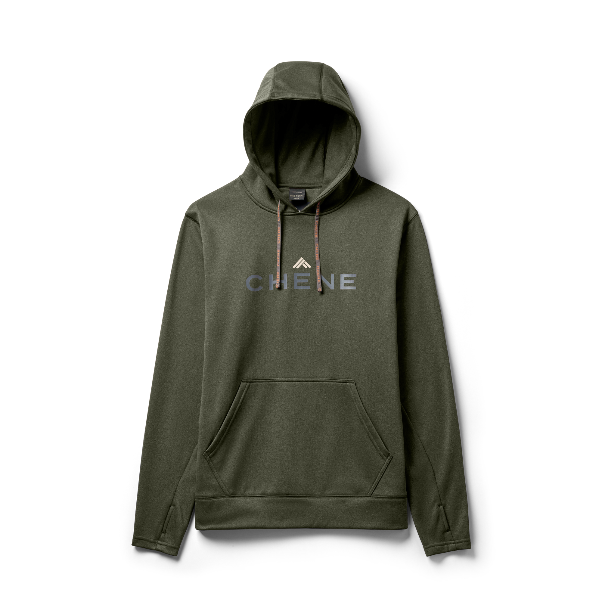 Performance Hoodie in Heather Cypress, flat lay #heather_cypress