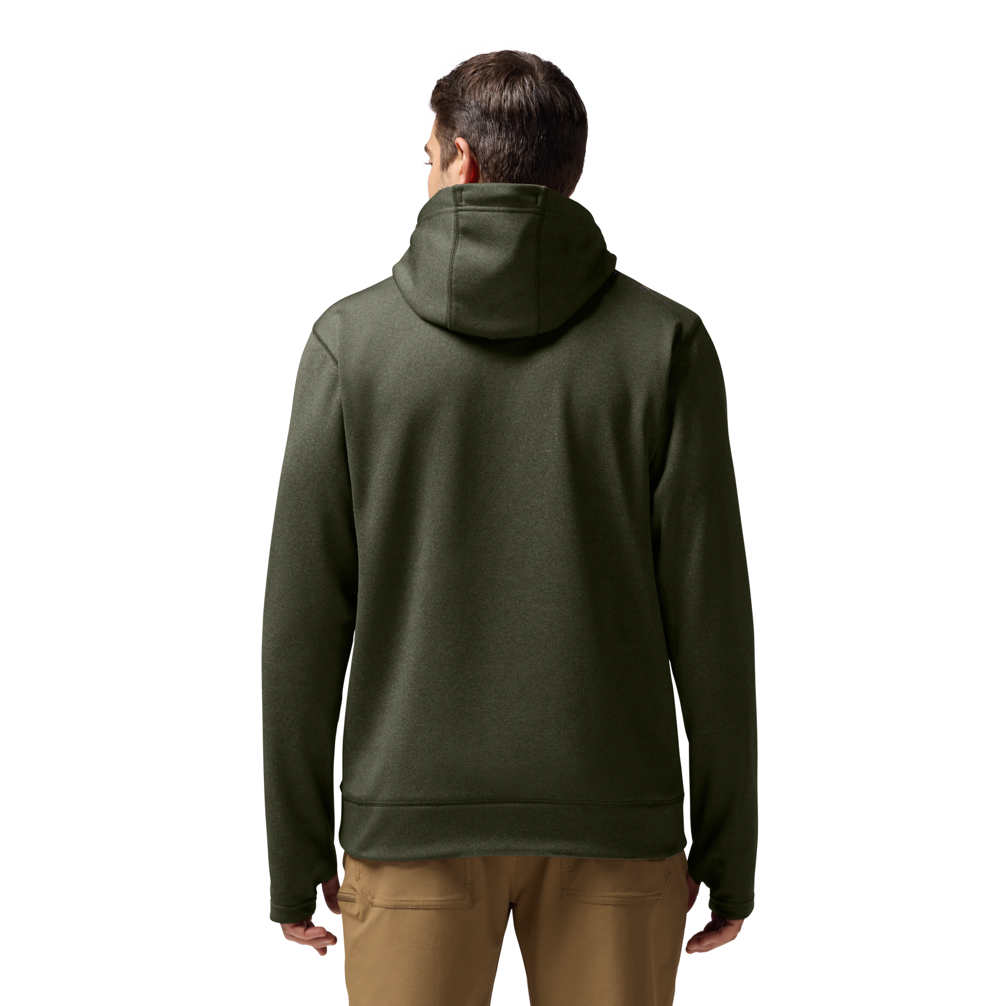 Performance Hoodie in Heather Cypress, on model #heather_cypress