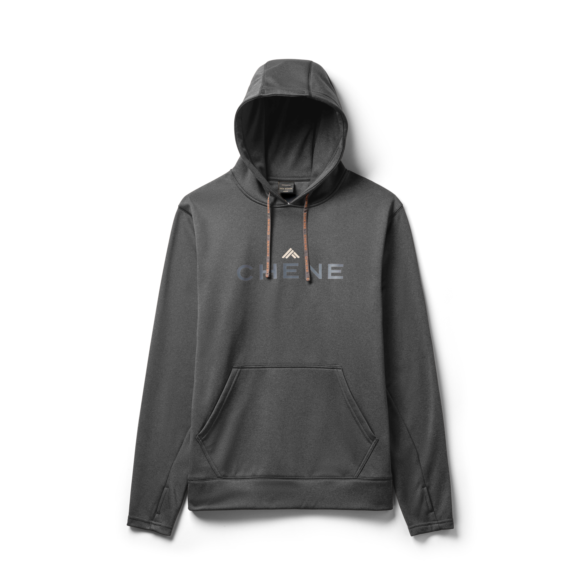 Performance Hoodie in Heather Gray, flat lay #heather_gray