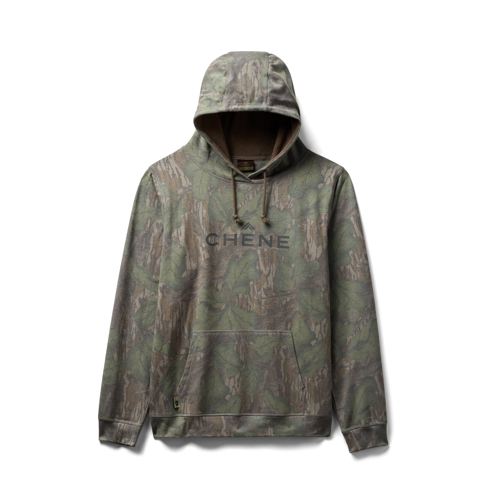 Washed Out Camo Logo Hoodie in Mossy Oak Full Foliage, flat lay #mossy_oak_full_foliage