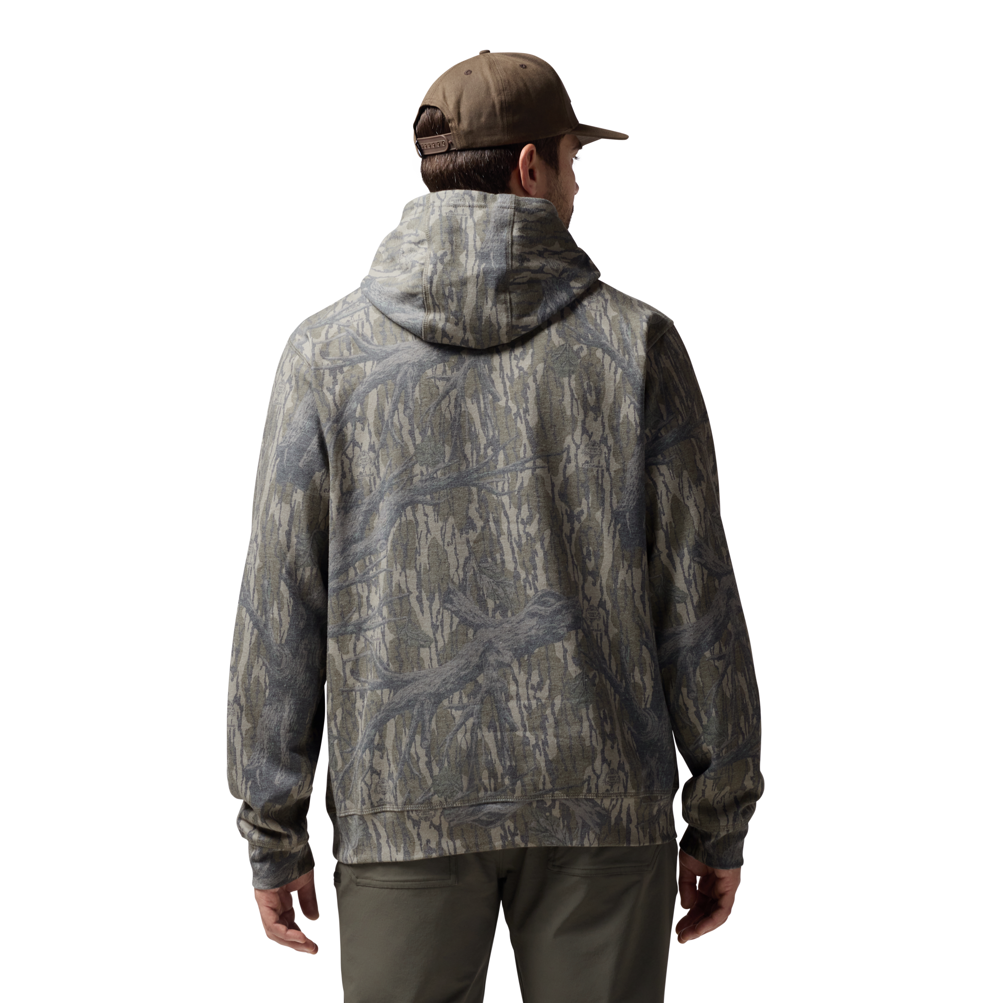 Washed Out Camo Logo Hoodie in Mossy Oak Original Treestand, on model #mossy_oak_original_treestand
