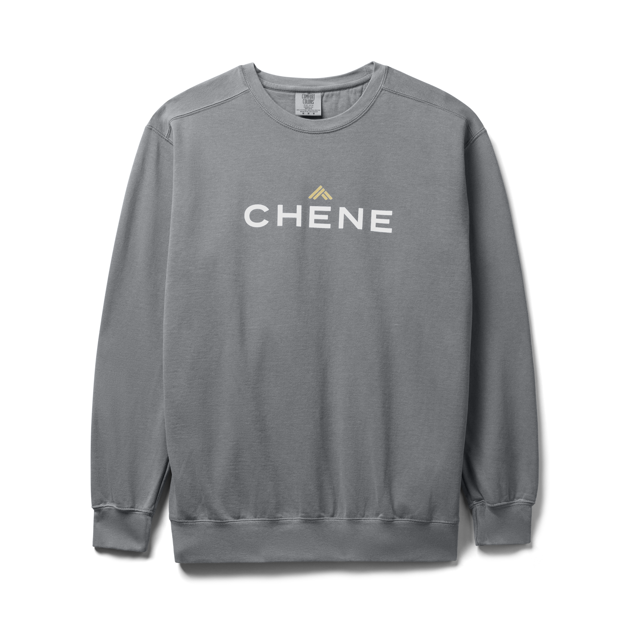 Comfort Colors Sweatshirt in Gray, flat lay #gray