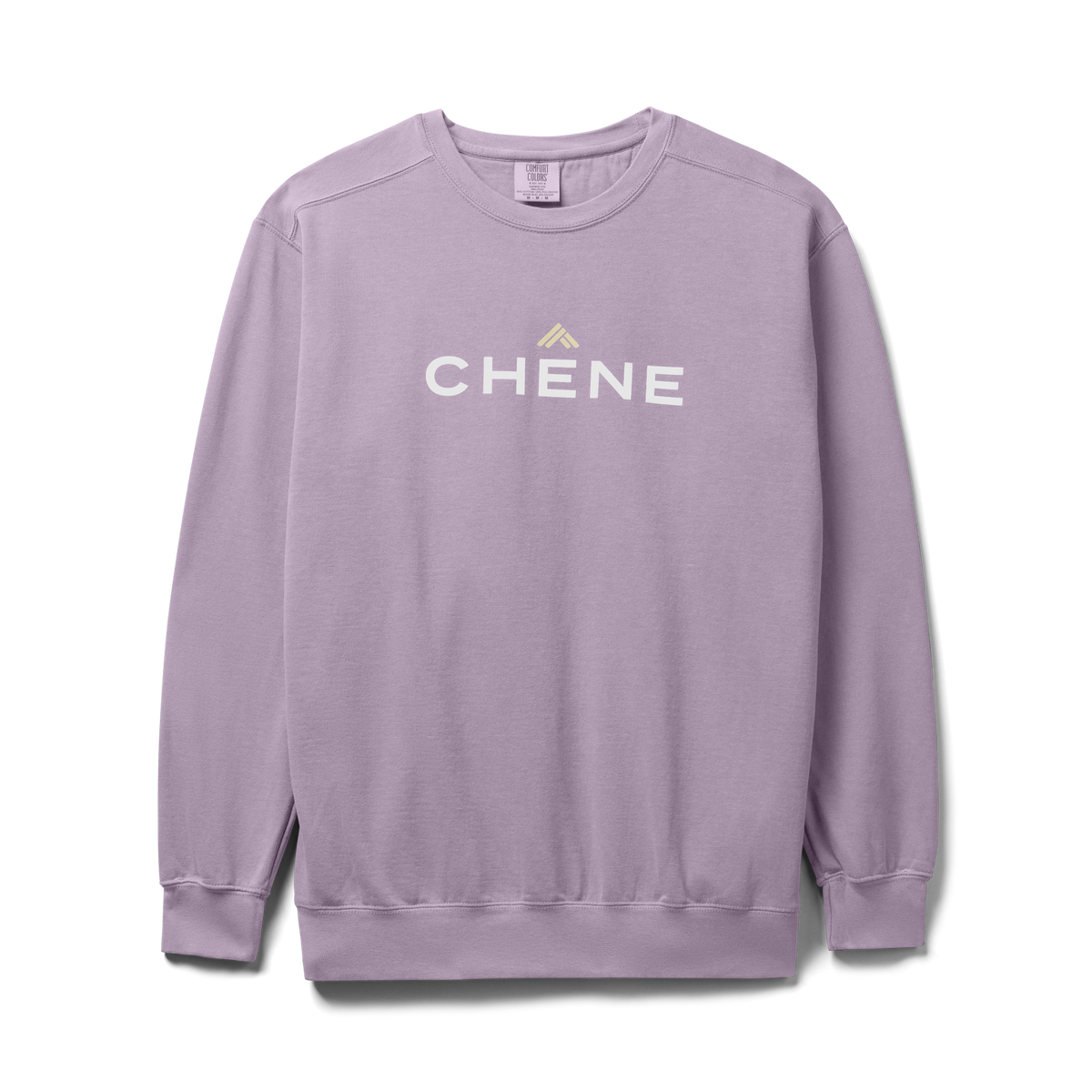 Comfort Colors Sweatshirt in Orchid, flat lay #orchid