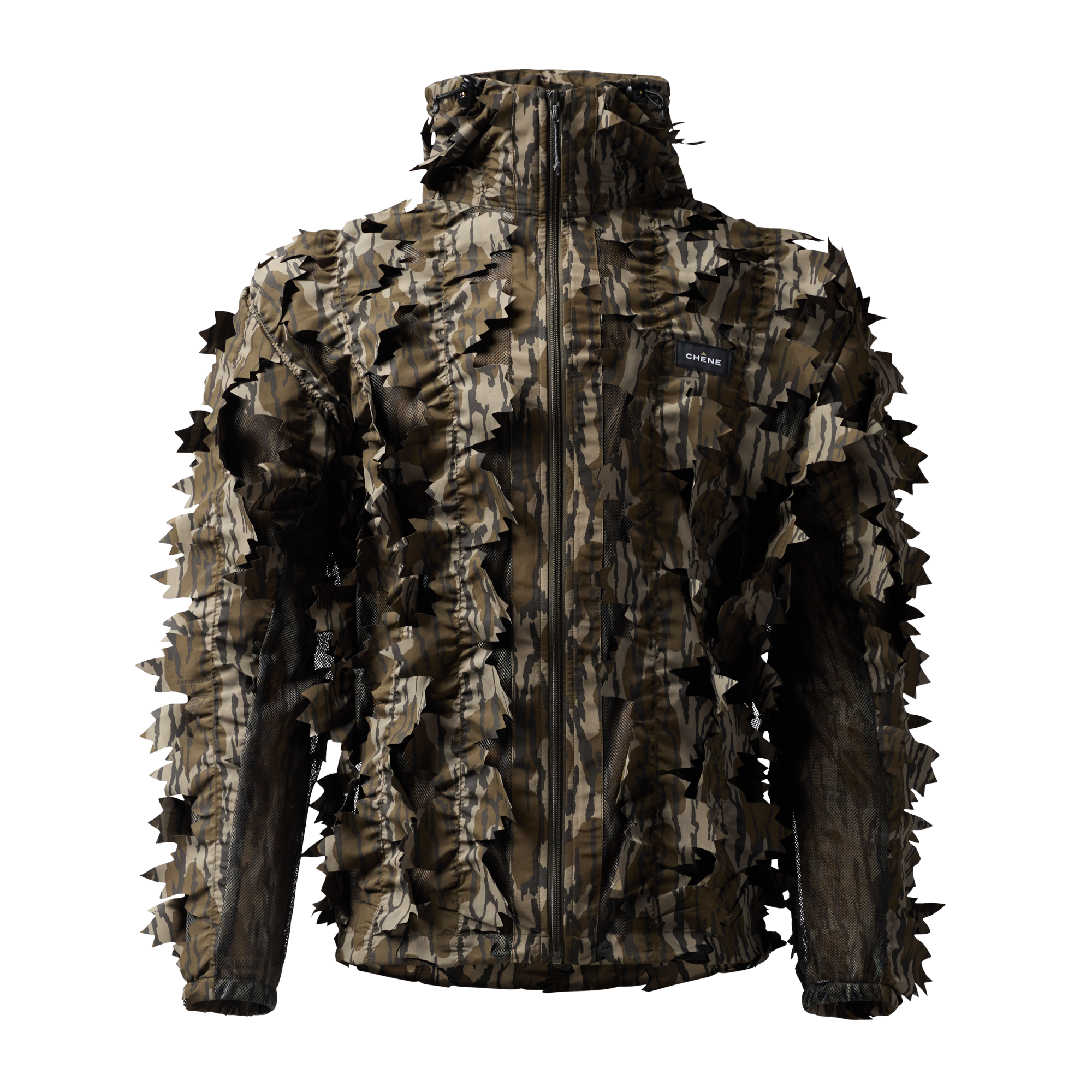 Deception Leafy Jacket in Mossy Oak Original Bottomland, front view #mossy_oak_original_bottomland