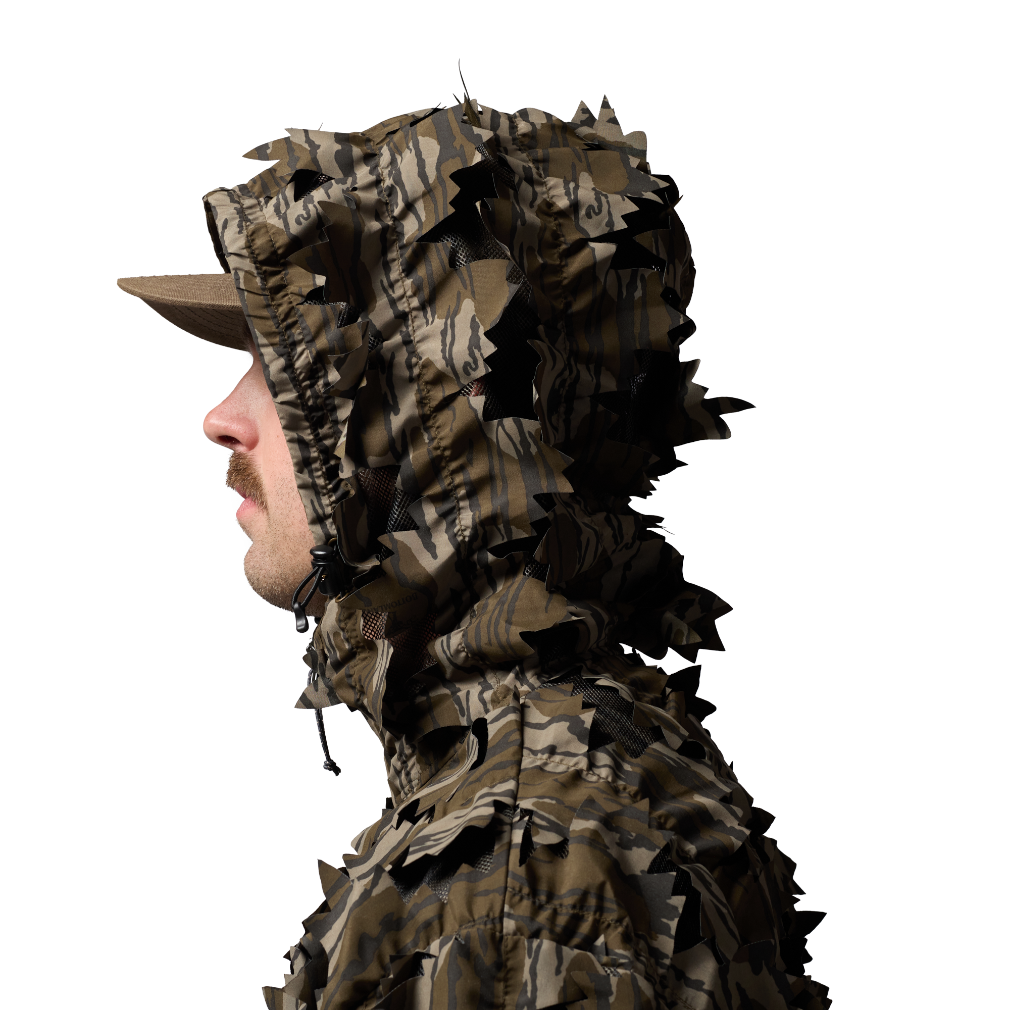 Deception Leafy Jacket in Mossy Oak Original Bottomland, on model #mossy_oak_original_bottomland