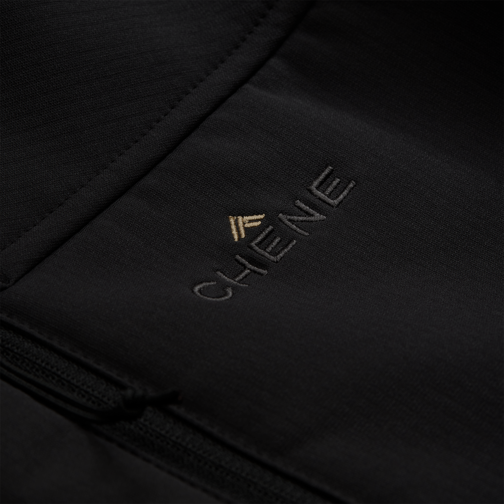Forty Series Hooded Jacket in Black, fabric detail #black