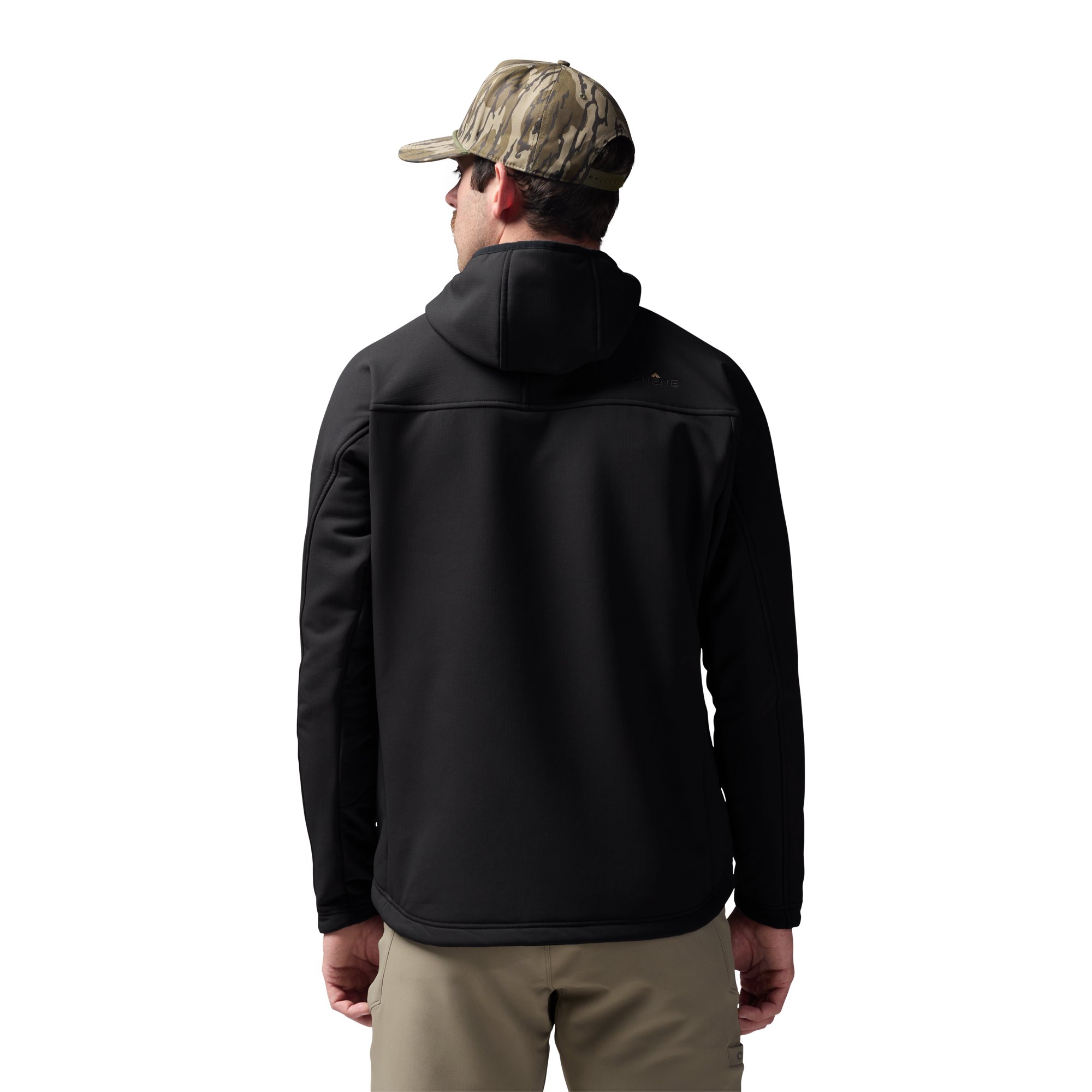 Forty Series Hooded Jacket in Black, on model #black