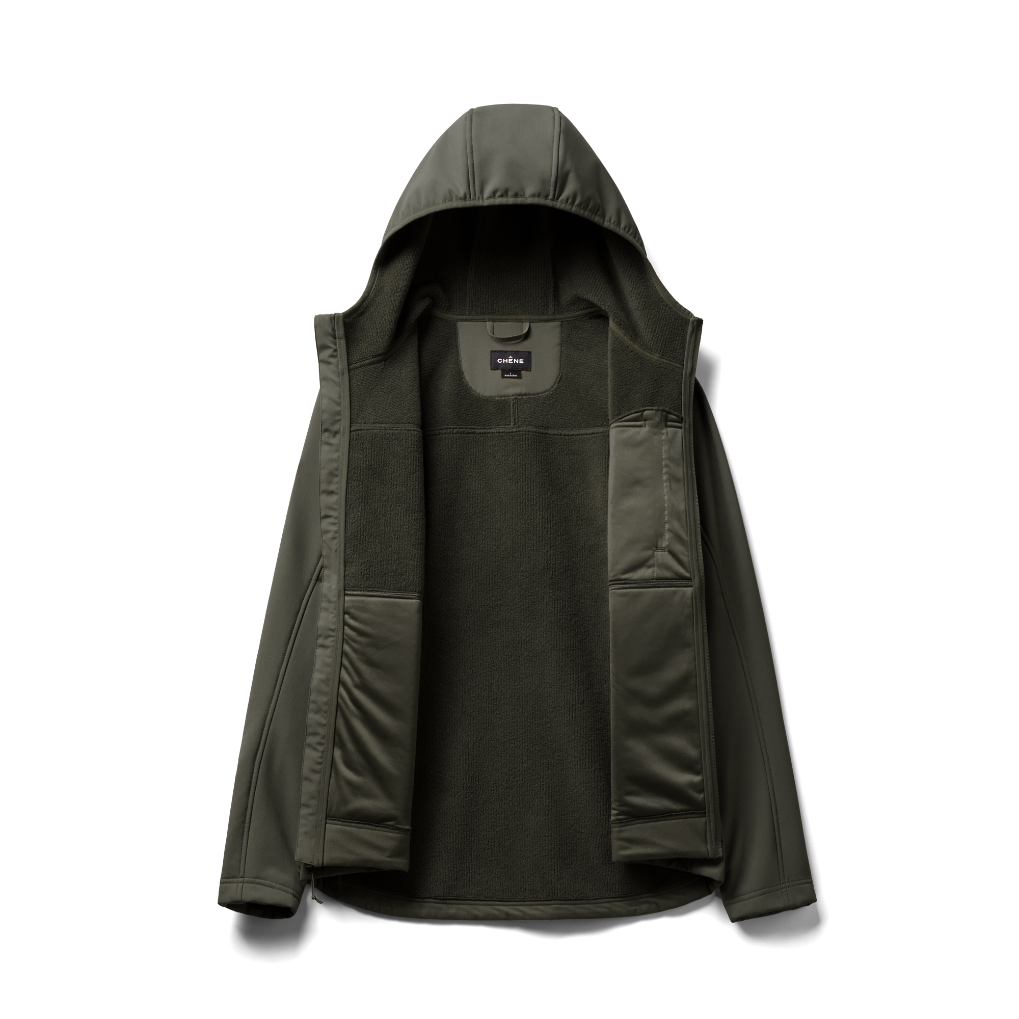 Forty Series Hooded Jacket in Cypress, flat lay #cypress