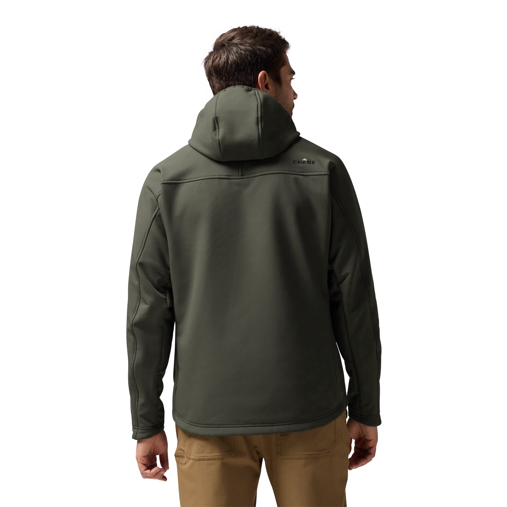 Forty Series Hooded Jacket in Cypress, on model #cypress