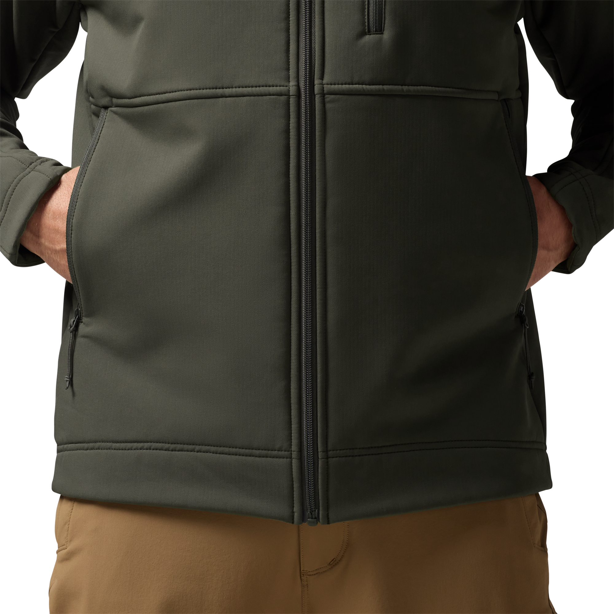 Forty Series Hooded Jacket in Cypress, on model #cypress