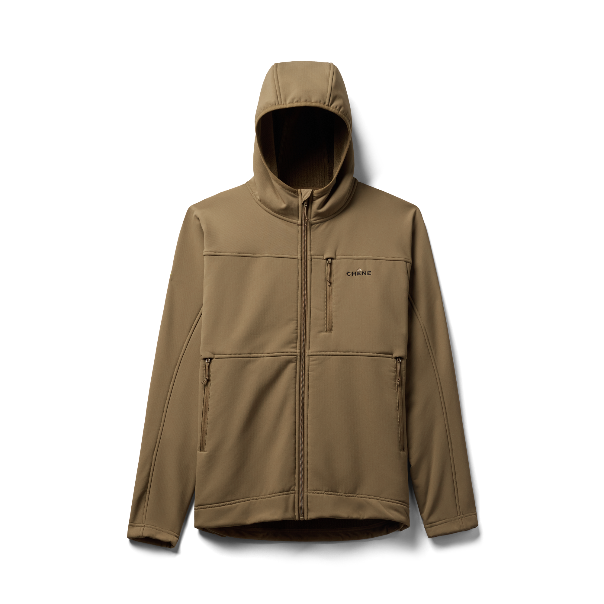 Forty Series Hooded Jacket in Field Khaki, flat lay #field_khaki