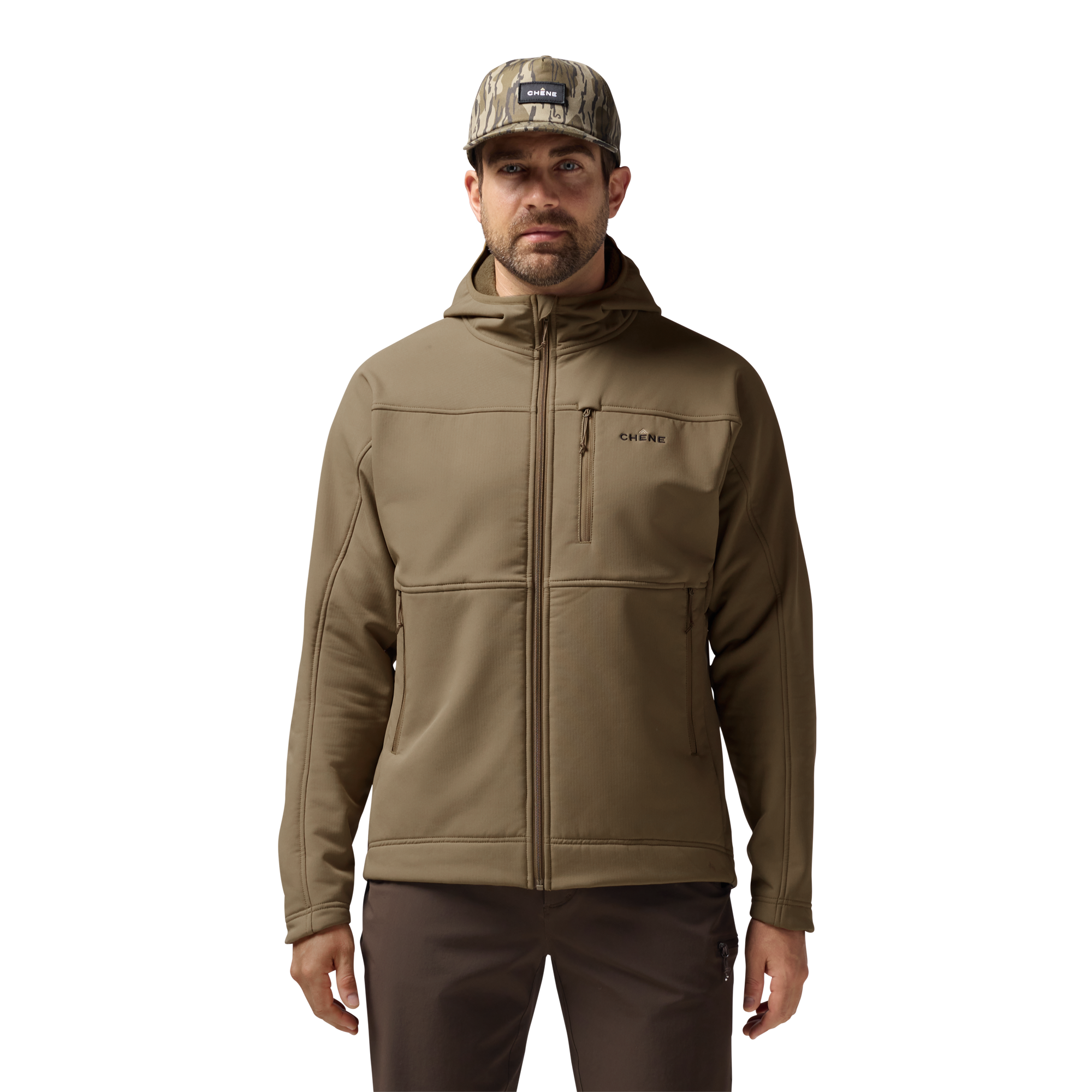 Forty Series Hooded Jacket in Field Khaki, on model #field_khaki