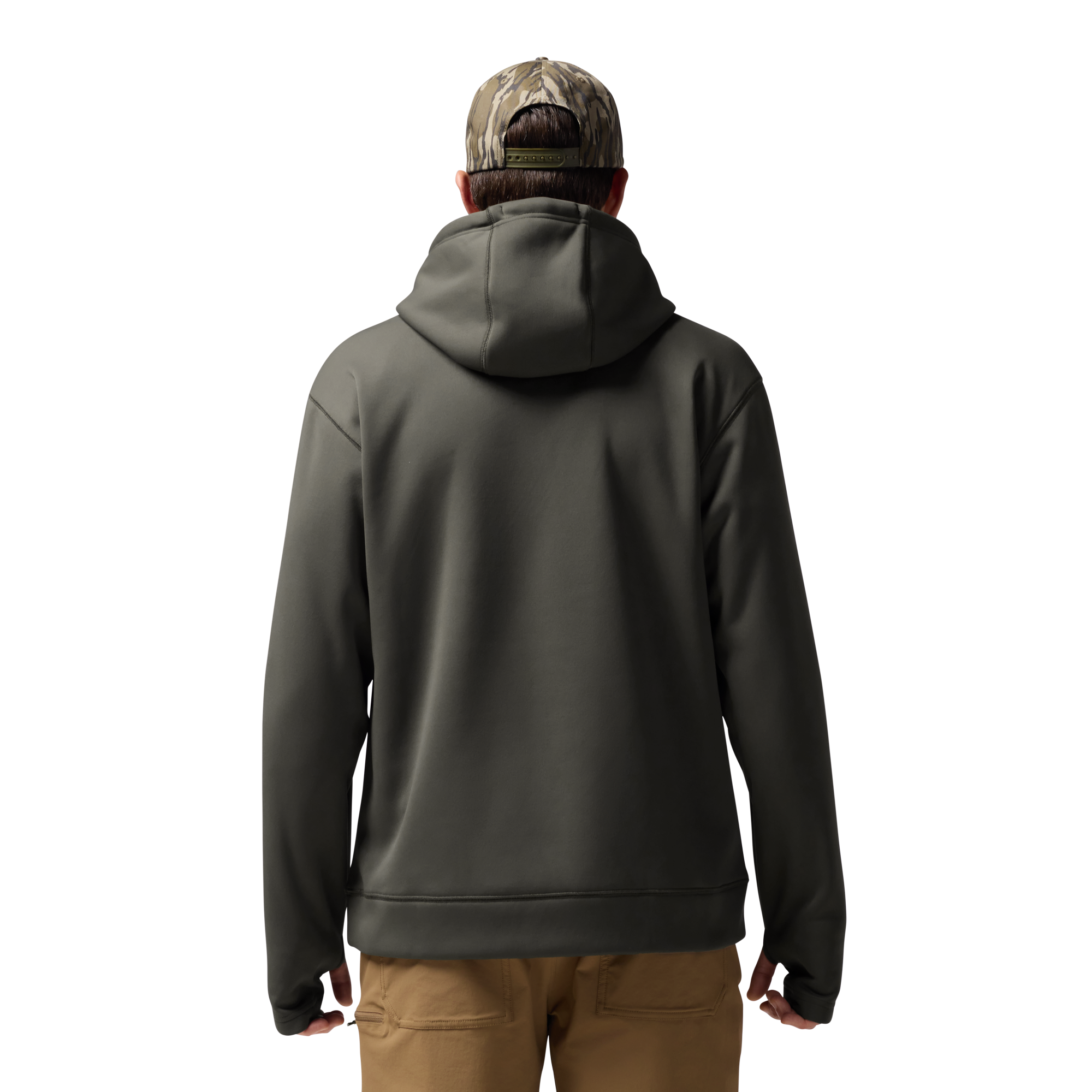 Crossover Hoodie in Cypress, on model #cypress