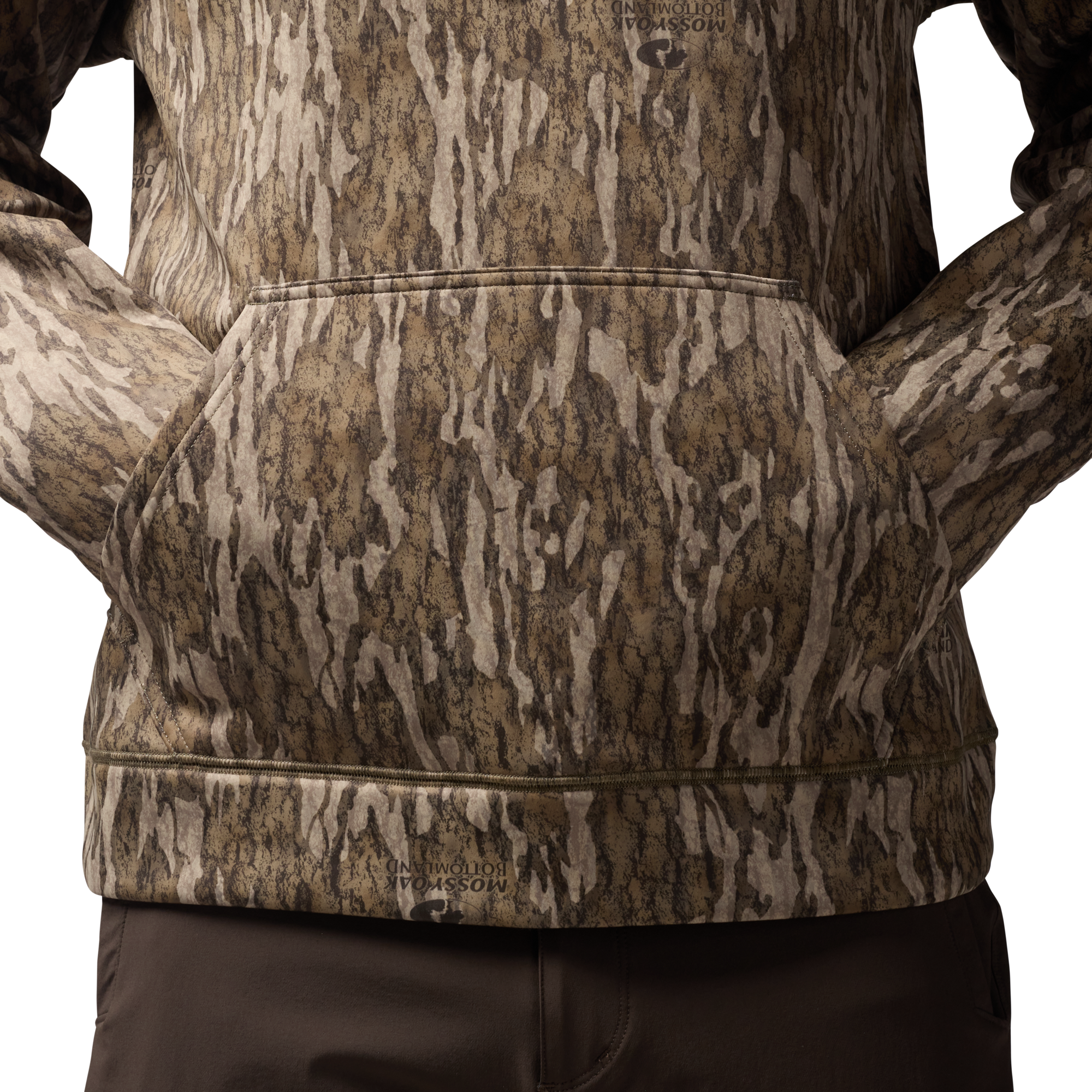 Crossover Hoodie in Mossy Oak Bottomland, on model #mossy_oak_bottomland