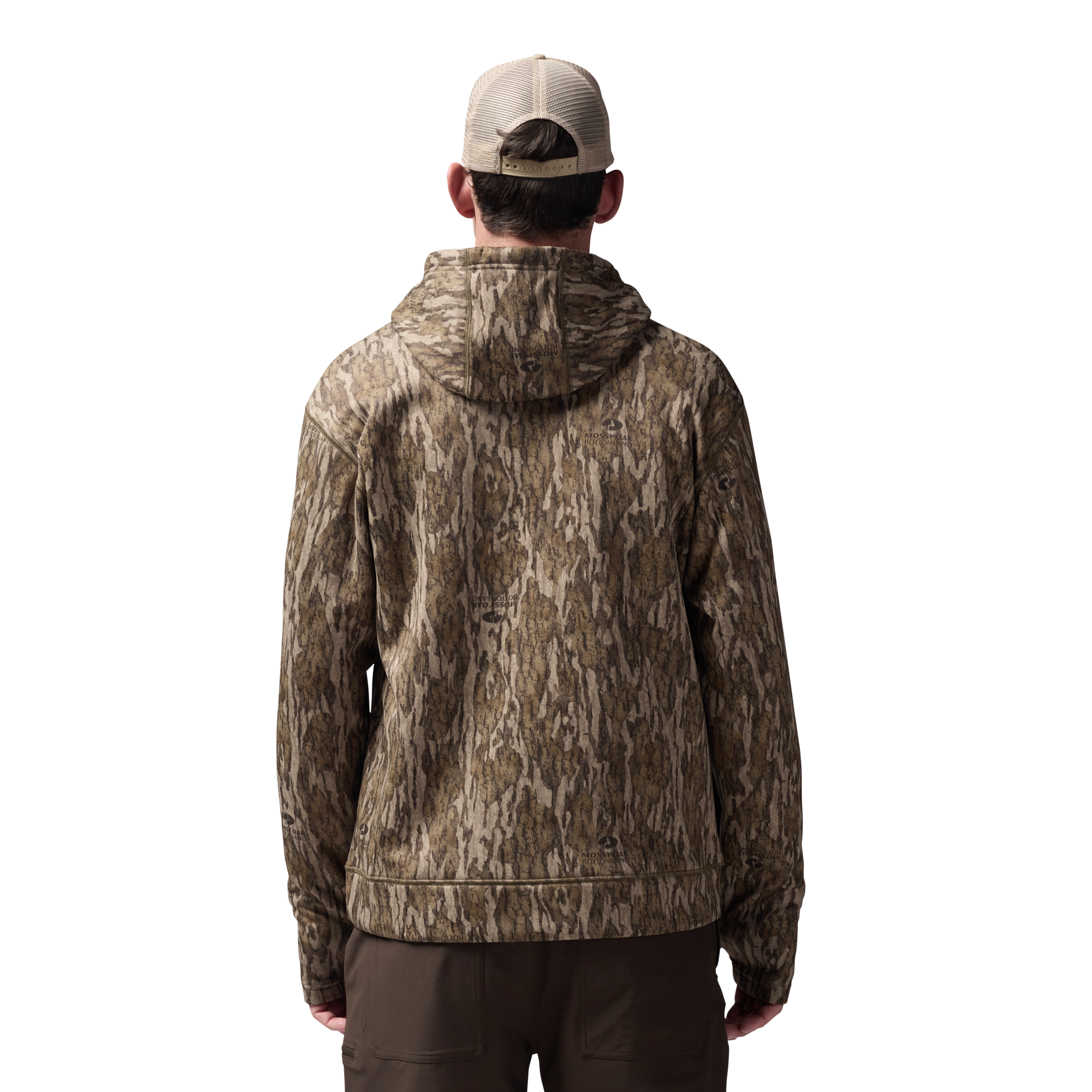 Crossover Hoodie in Mossy Oak Bottomland, on model #mossy_oak_bottomland