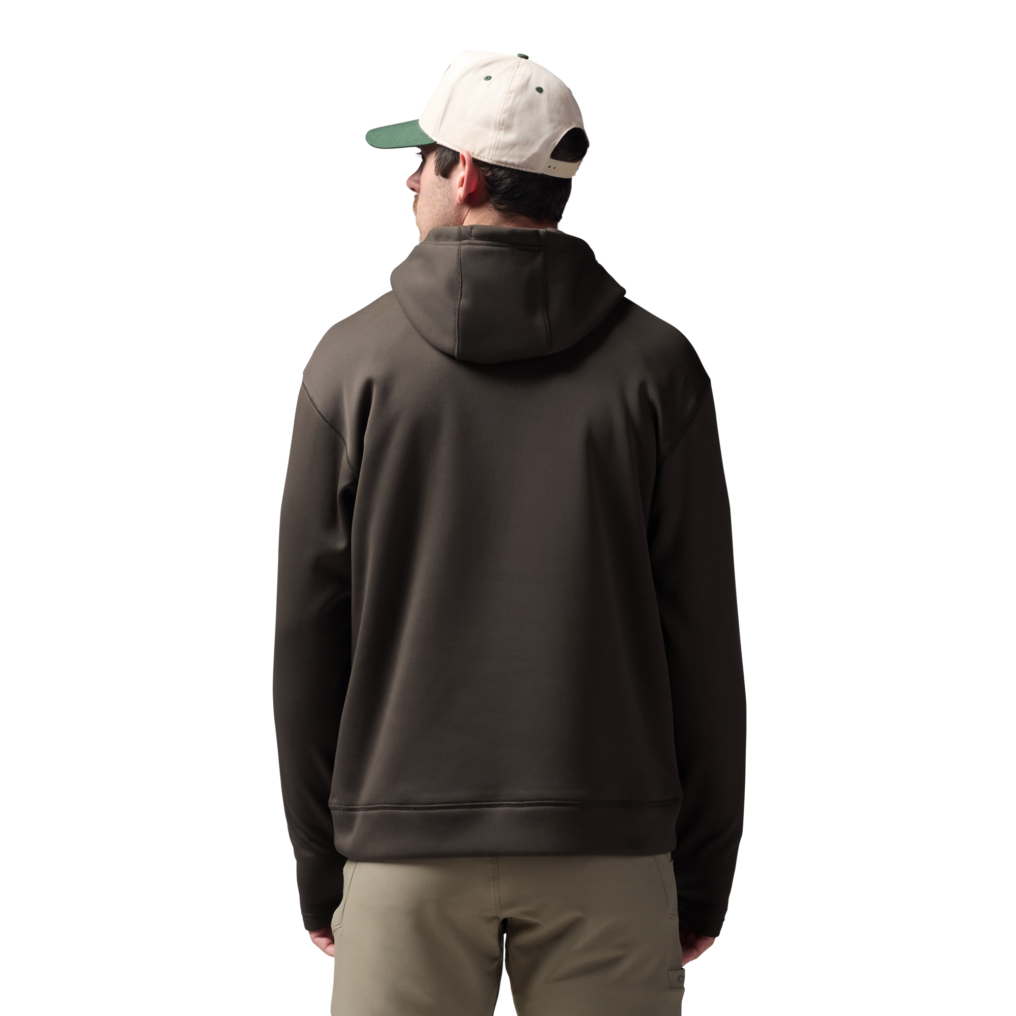 Crossover Hoodie in Mud, on model #mud