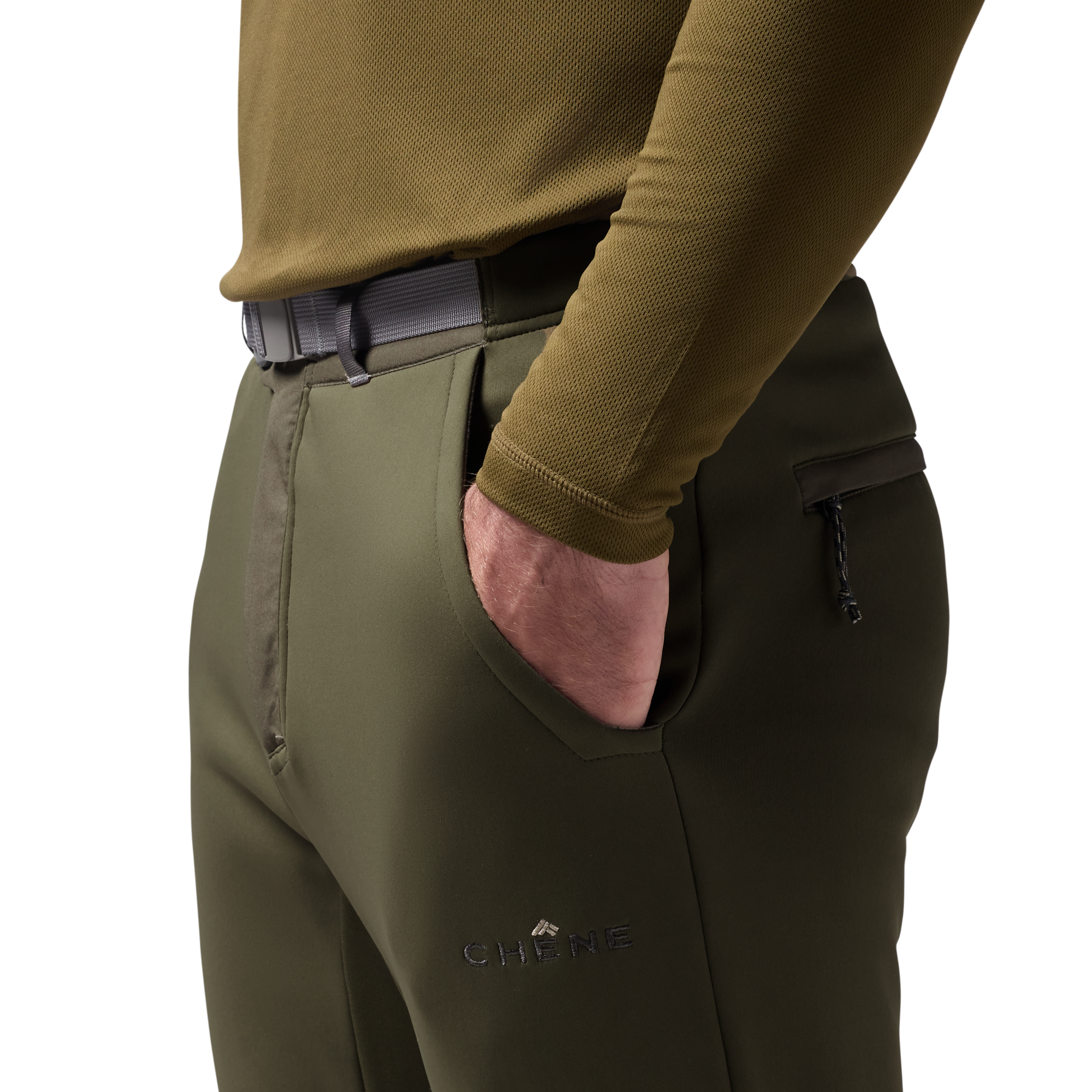 Lightweight Wader Pant in Olive, on model #olive
