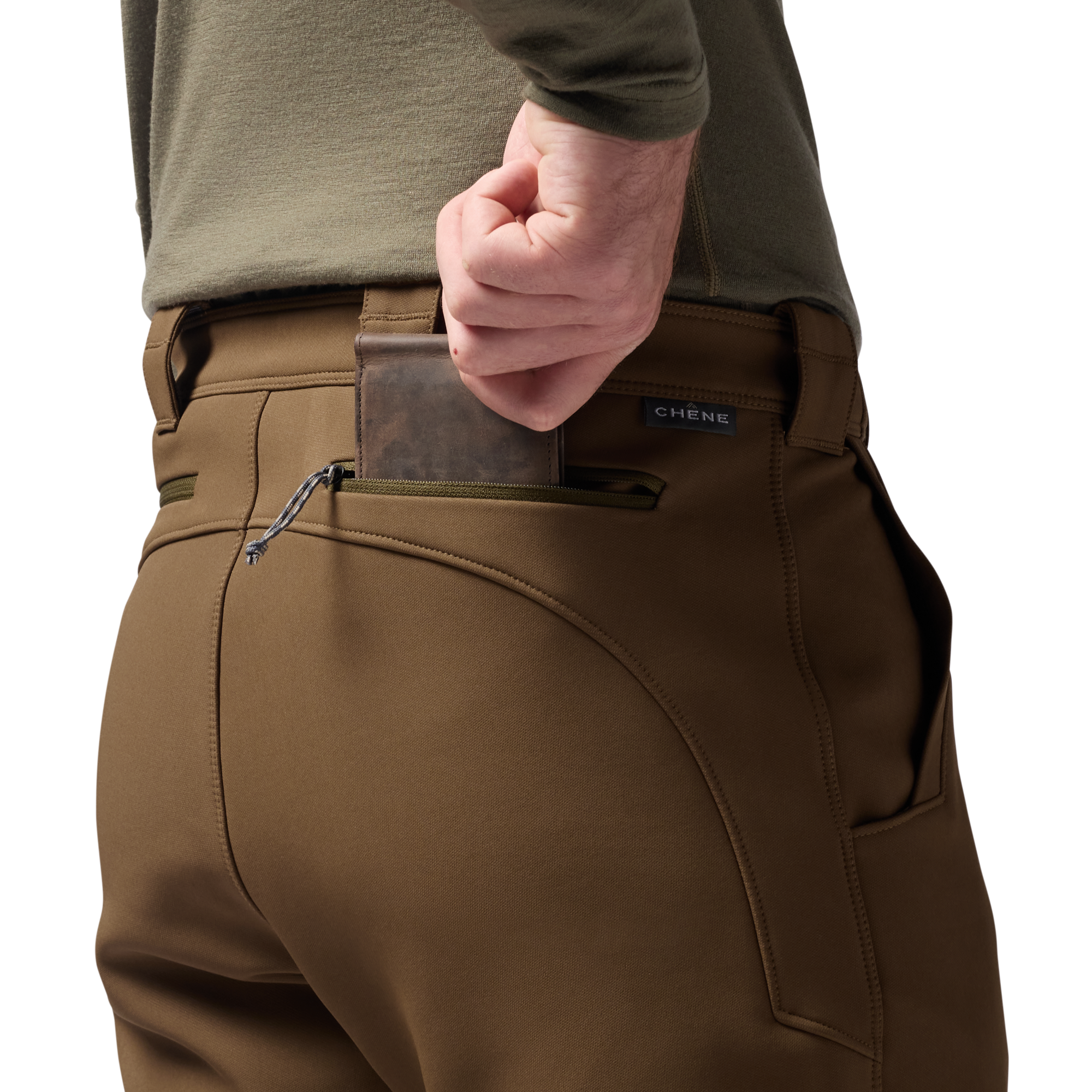 Bonded Fleece Field Pant in Field Tan, on model #field_tan
