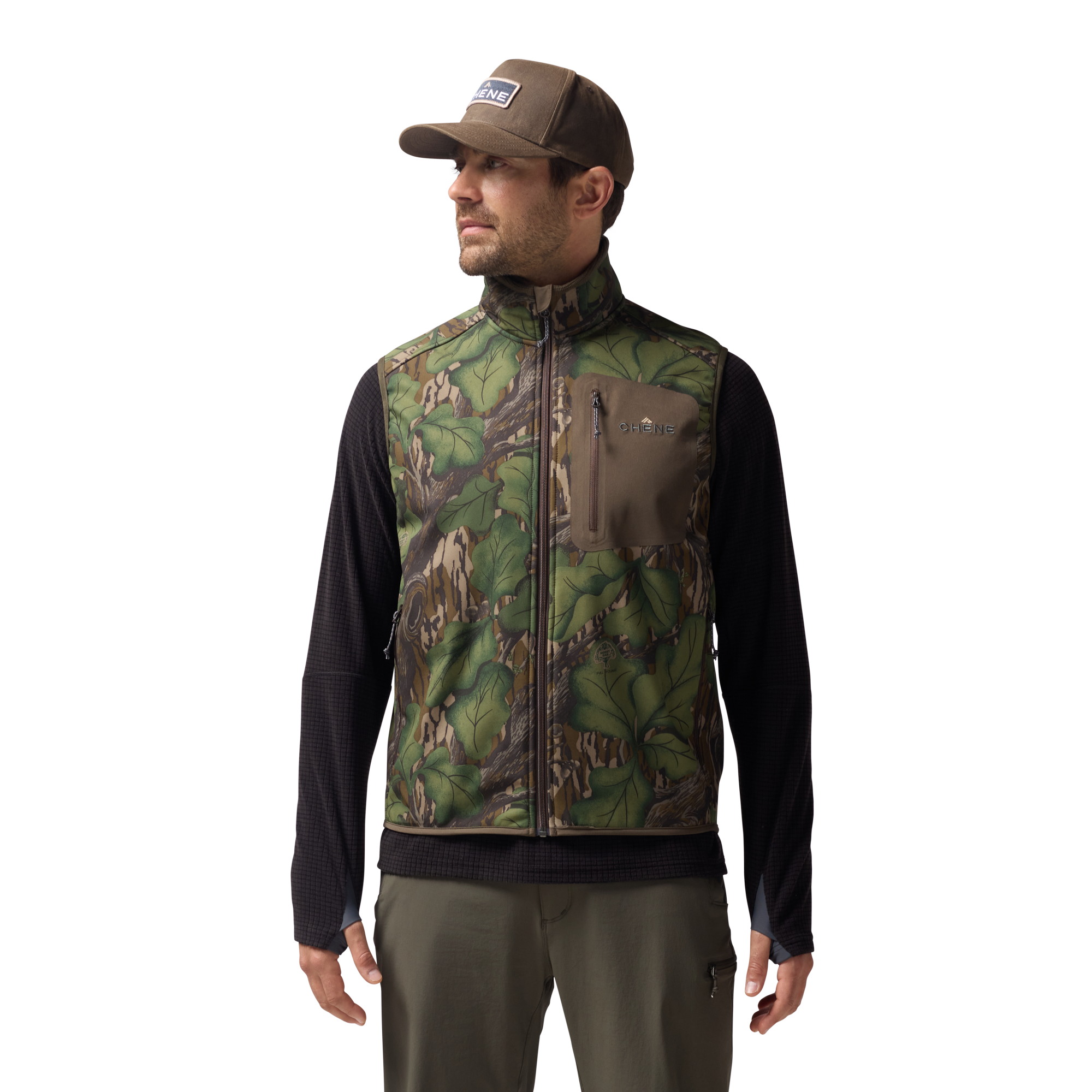 Scout Vest in Mossy Oak Full Foliage, on model #mossy_oak_full_foliage