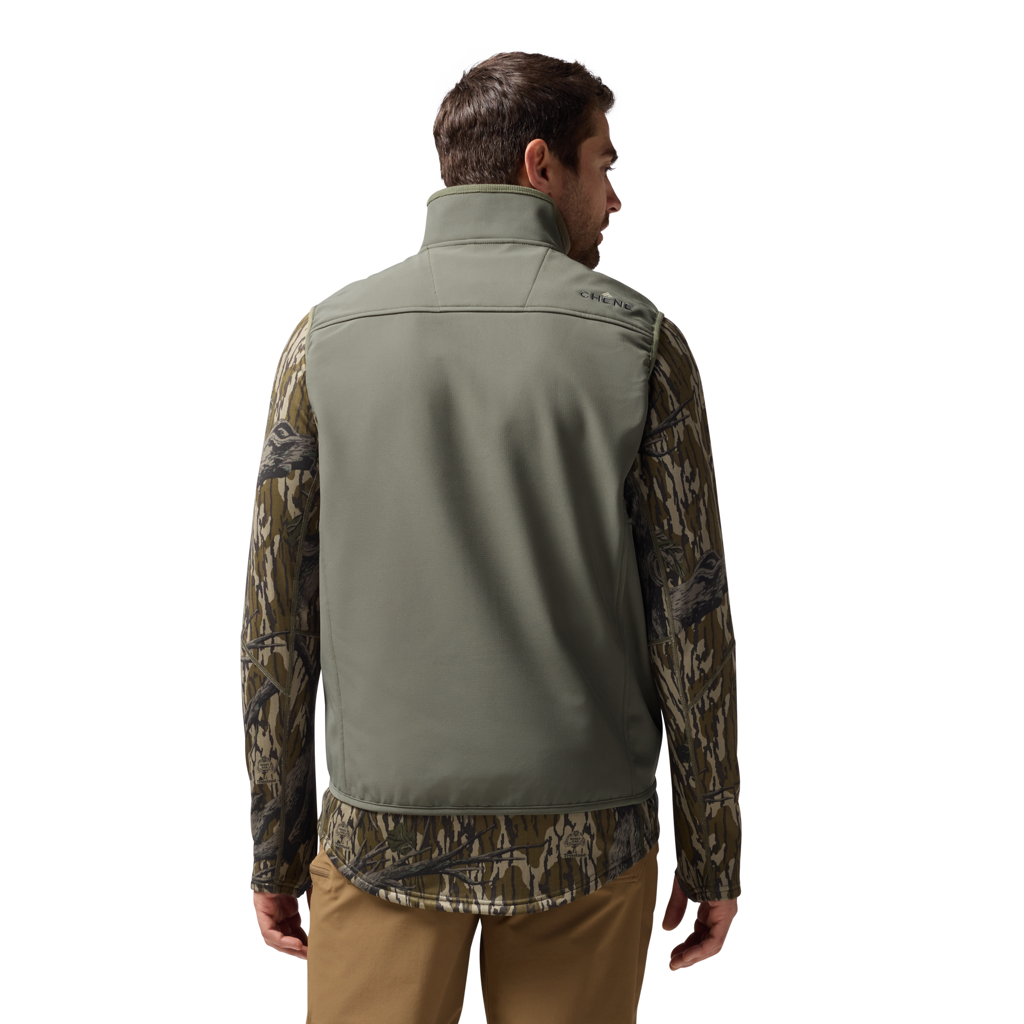 Scout Vest in Sage, on model #sage