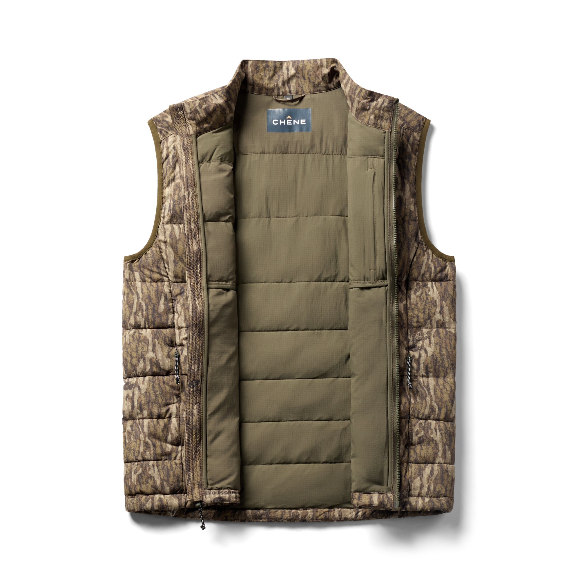 Flyweigh Vest in Mossy Oak Bottomland, flat lay #mossy_oak_bottomland