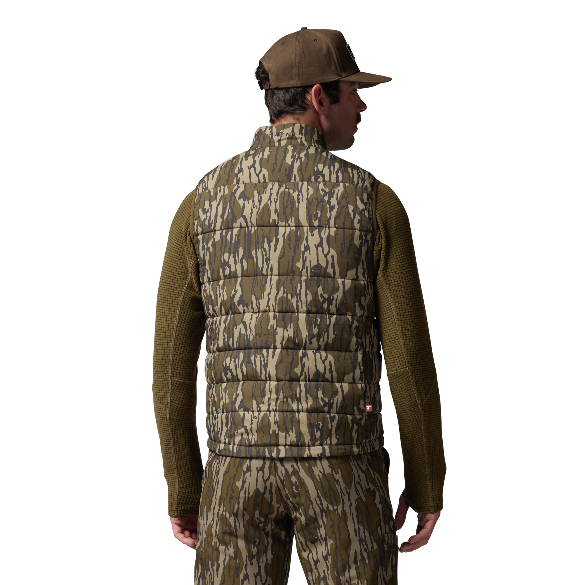 Flyweigh Vest in Mossy Oak Original Bottomland, on model #mossy_oak_original_bottomland