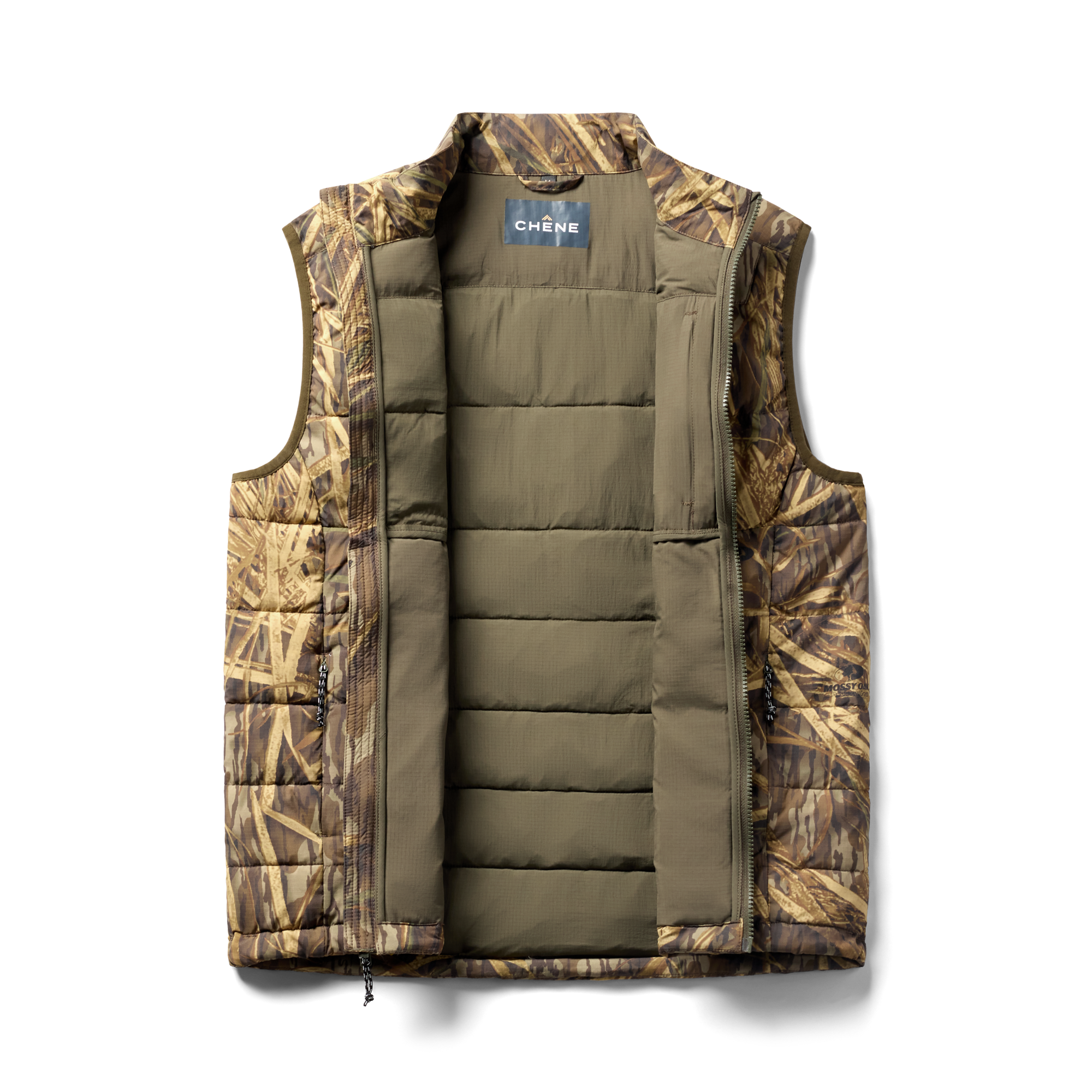 Flyweigh Vest in Mossy Oak Original Shadow Grass, flat lay #mossy_oak_original_shadow_grass