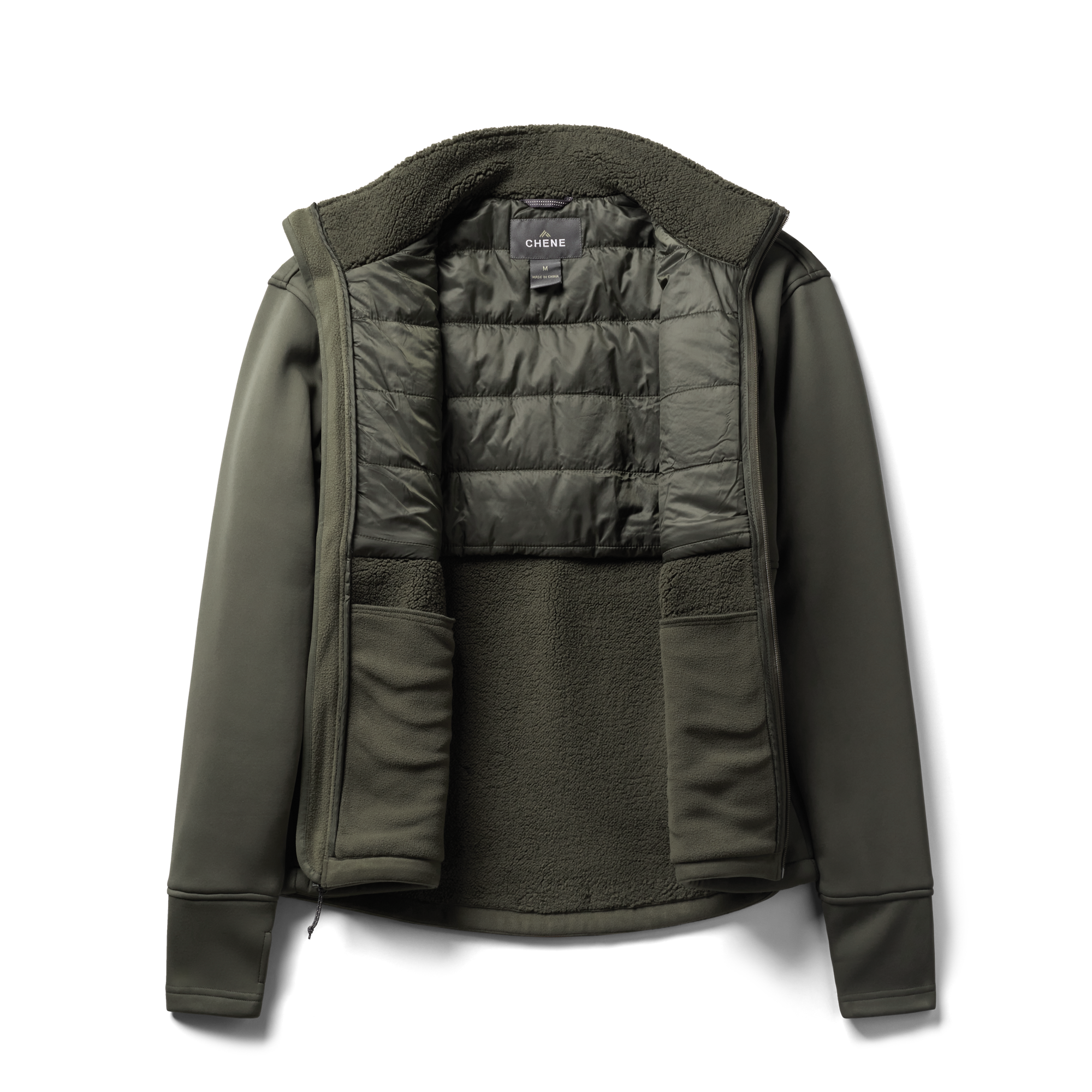 Over/Under Jacket in Cypress, flat lay #cypress