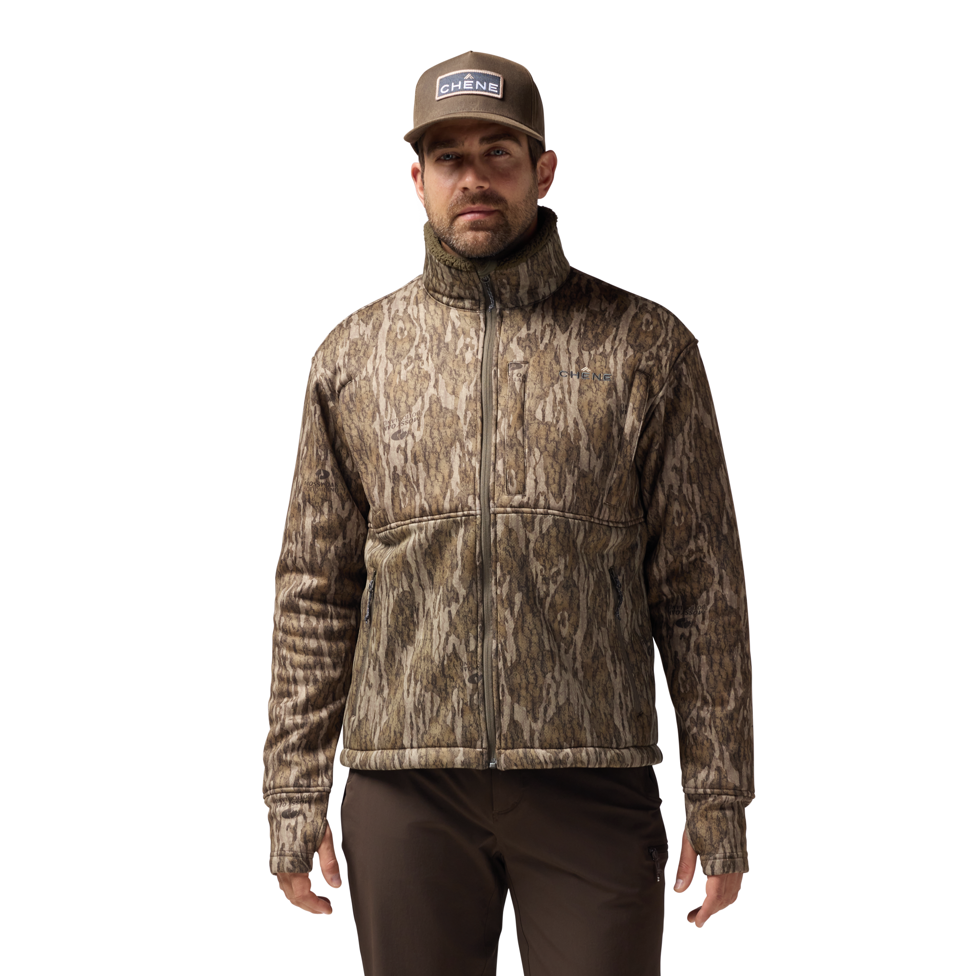 Over/Under Jacket in Mossy Oak Bottomland, on model #mossy_oak_bottomland