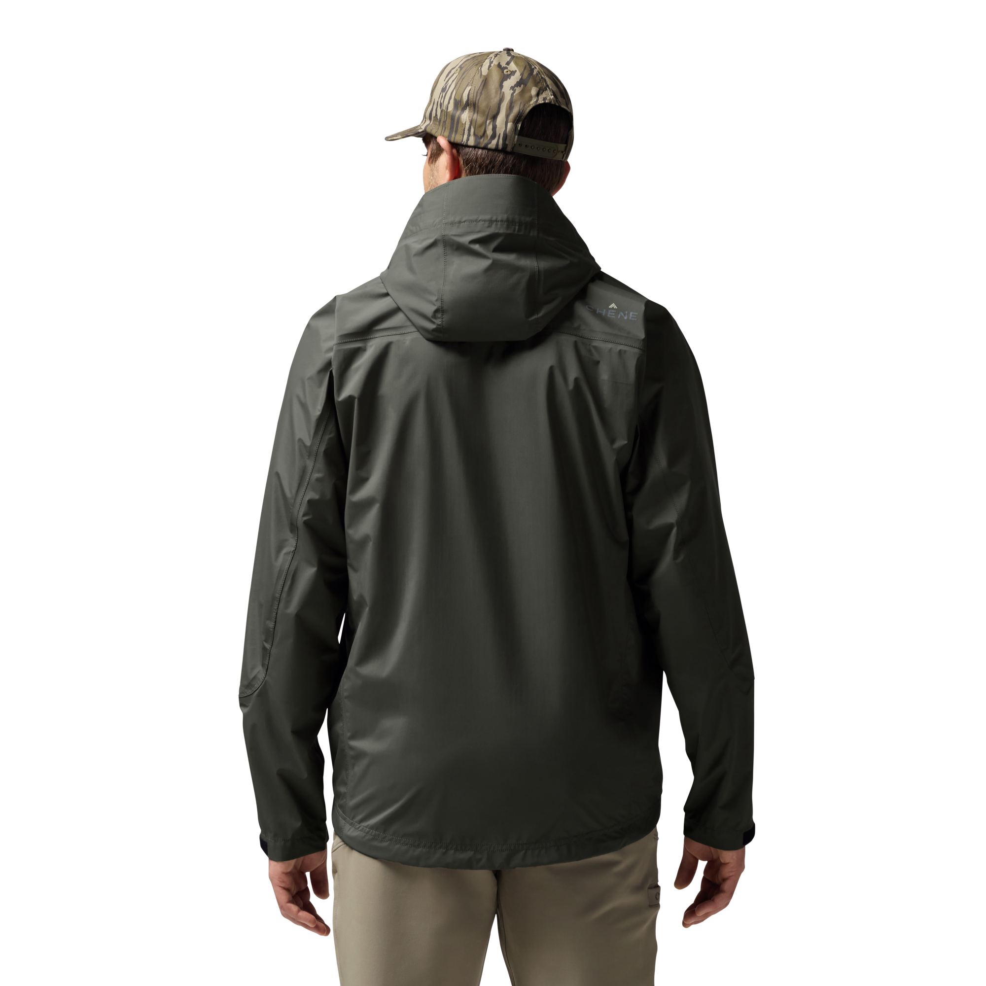 Hydro-Lok Velo Rain Jacket in Cypress, on model #cypress