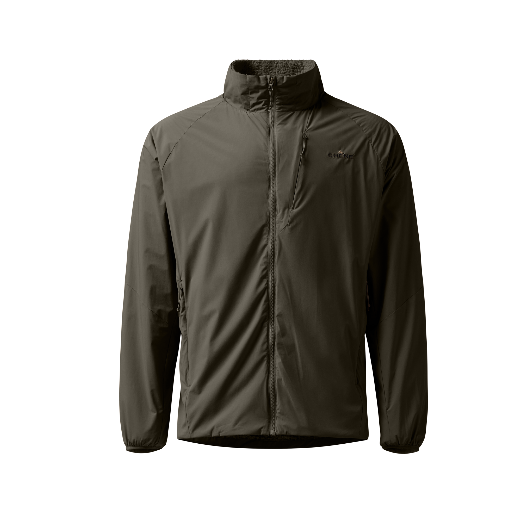 Flux Jacket in Cypress, front view #cypress