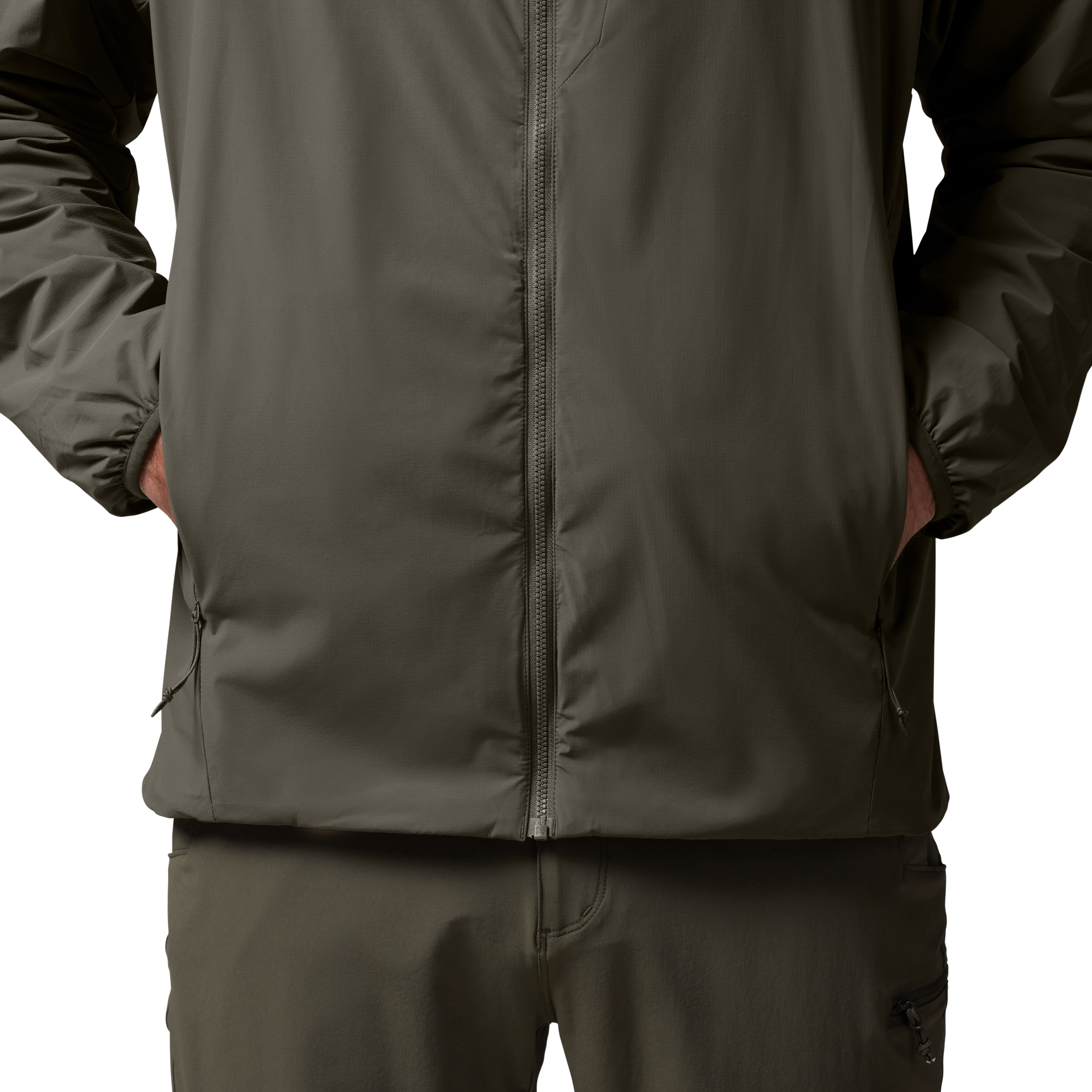 Flux Jacket in Cypress, on model #cypress