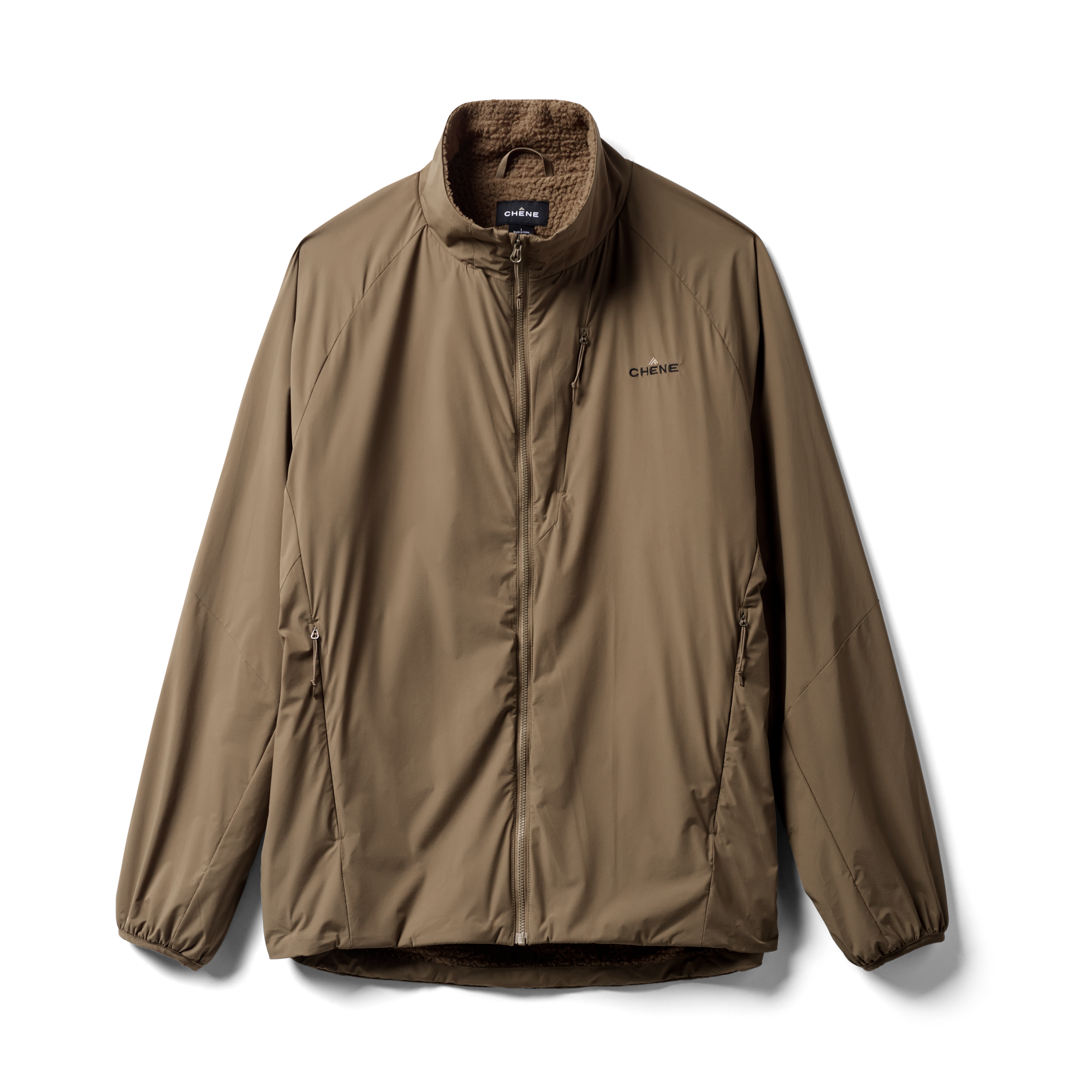 Flux Jacket in Field Khaki, flat lay #field_khaki