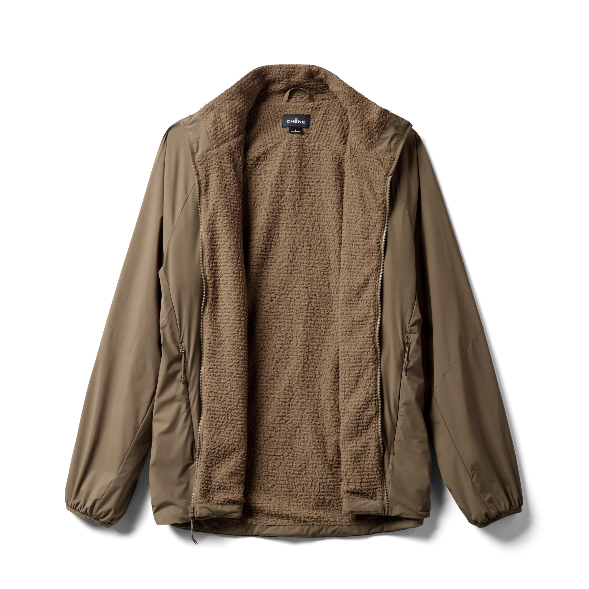 Flux Jacket in Field Khaki, flat lay #field_khaki
