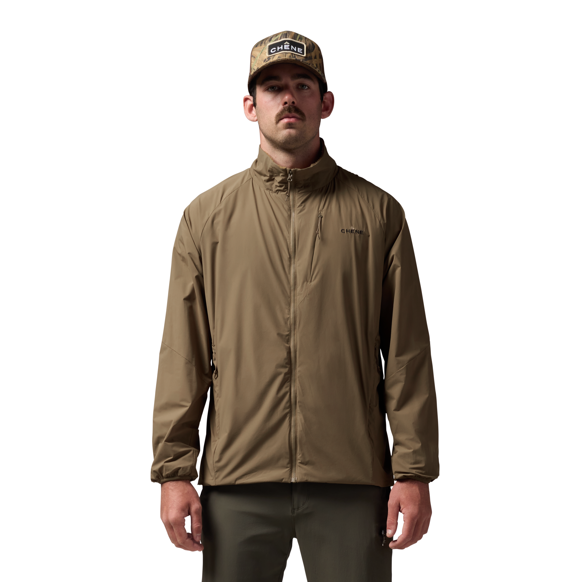 Flux Jacket in Field Khaki, on model #field_khaki