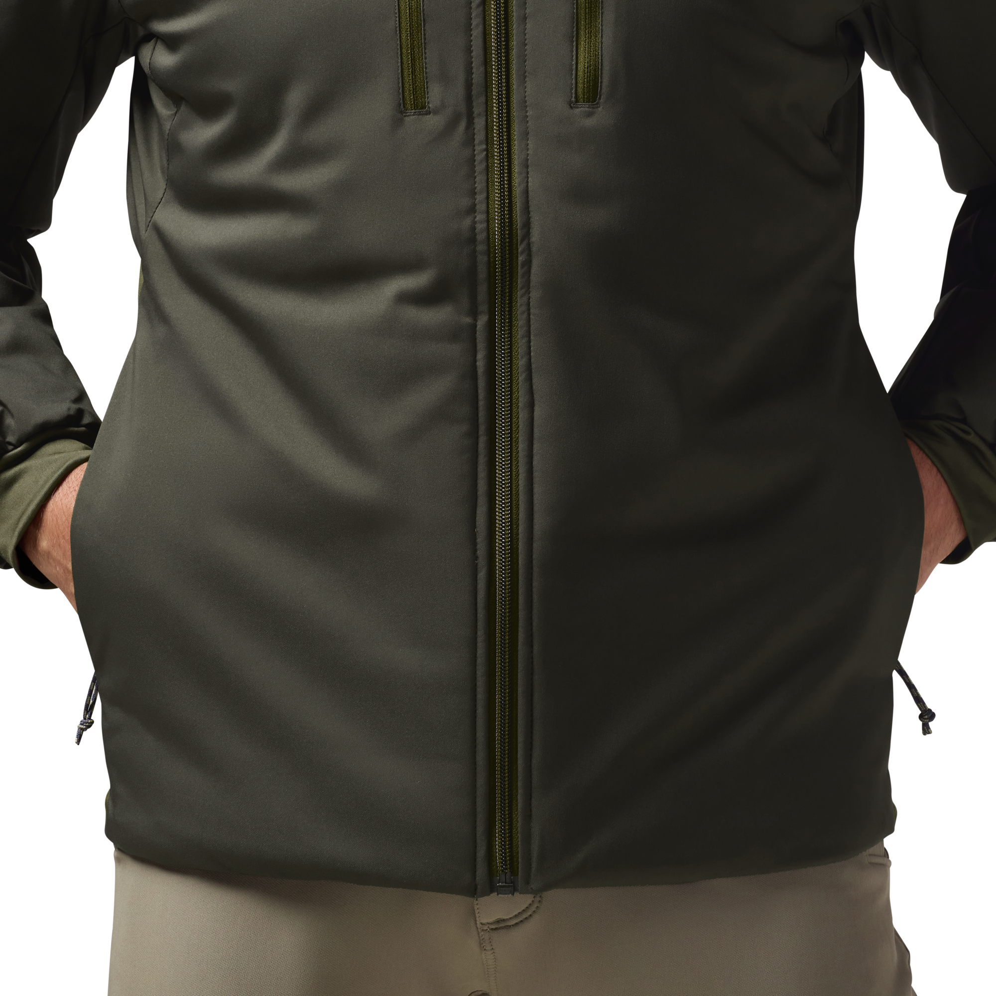 Flyweigh Jacket in Cypress, on model #cypress