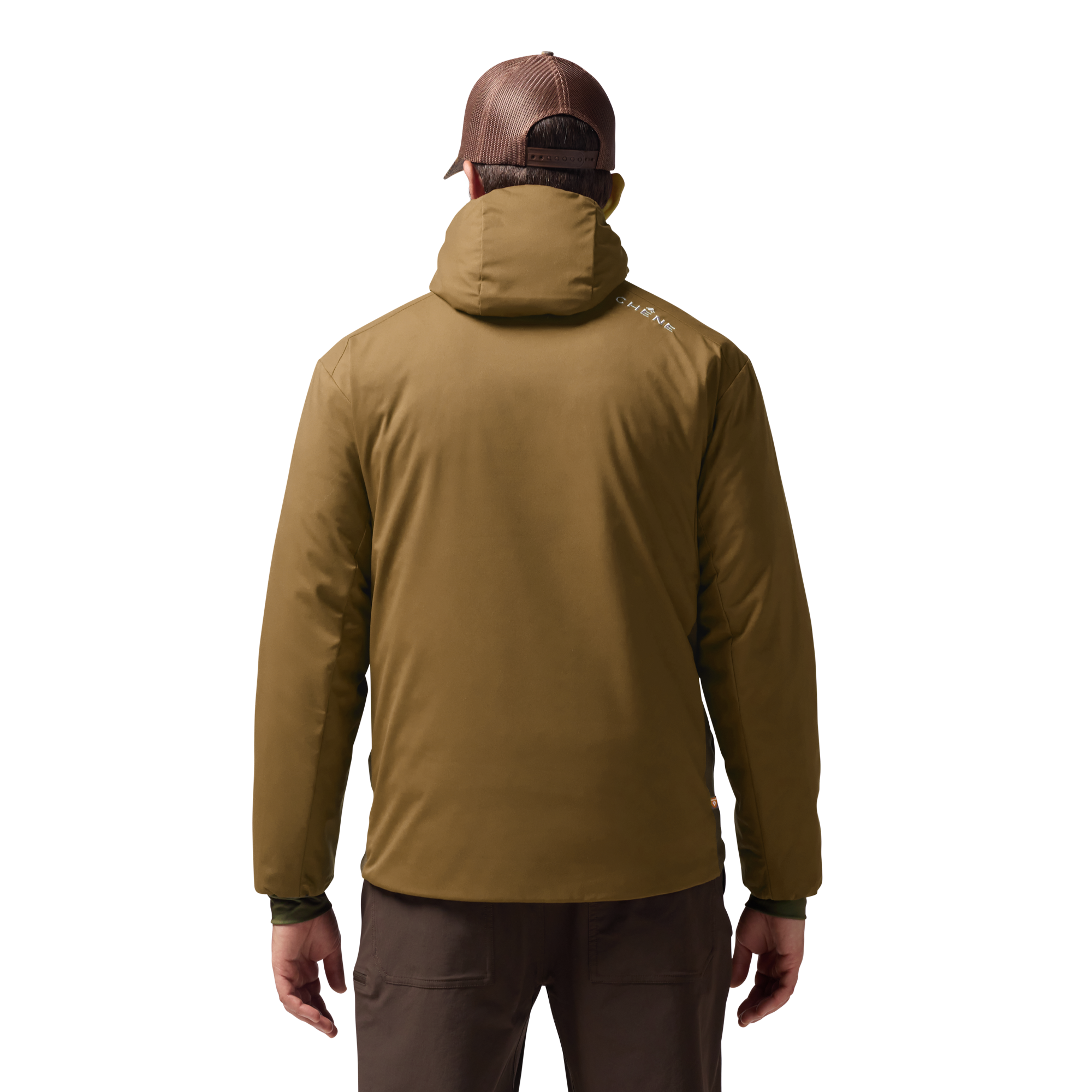 Flyweigh Jacket in Field Tan, on model #field_tan