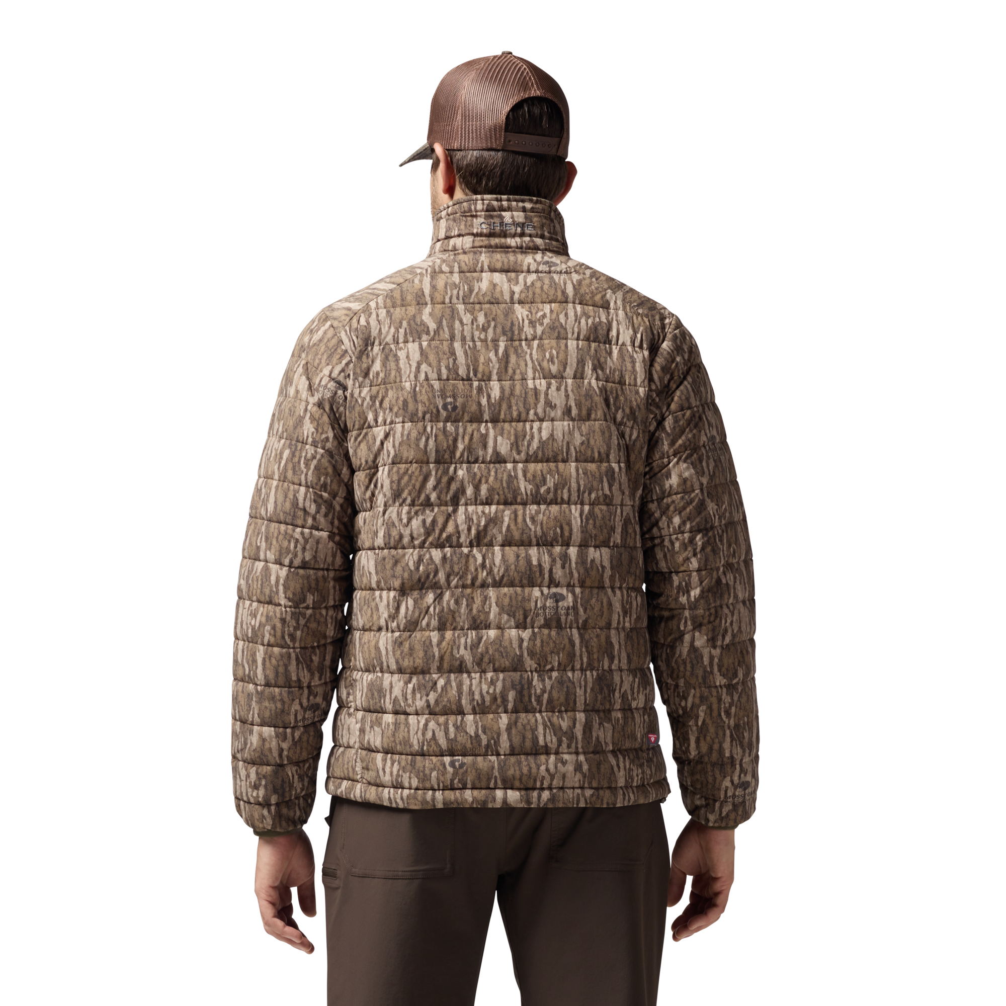 Camp Jacket in Mossy Oak Bottomland, on model #mossy_oak_bottomland