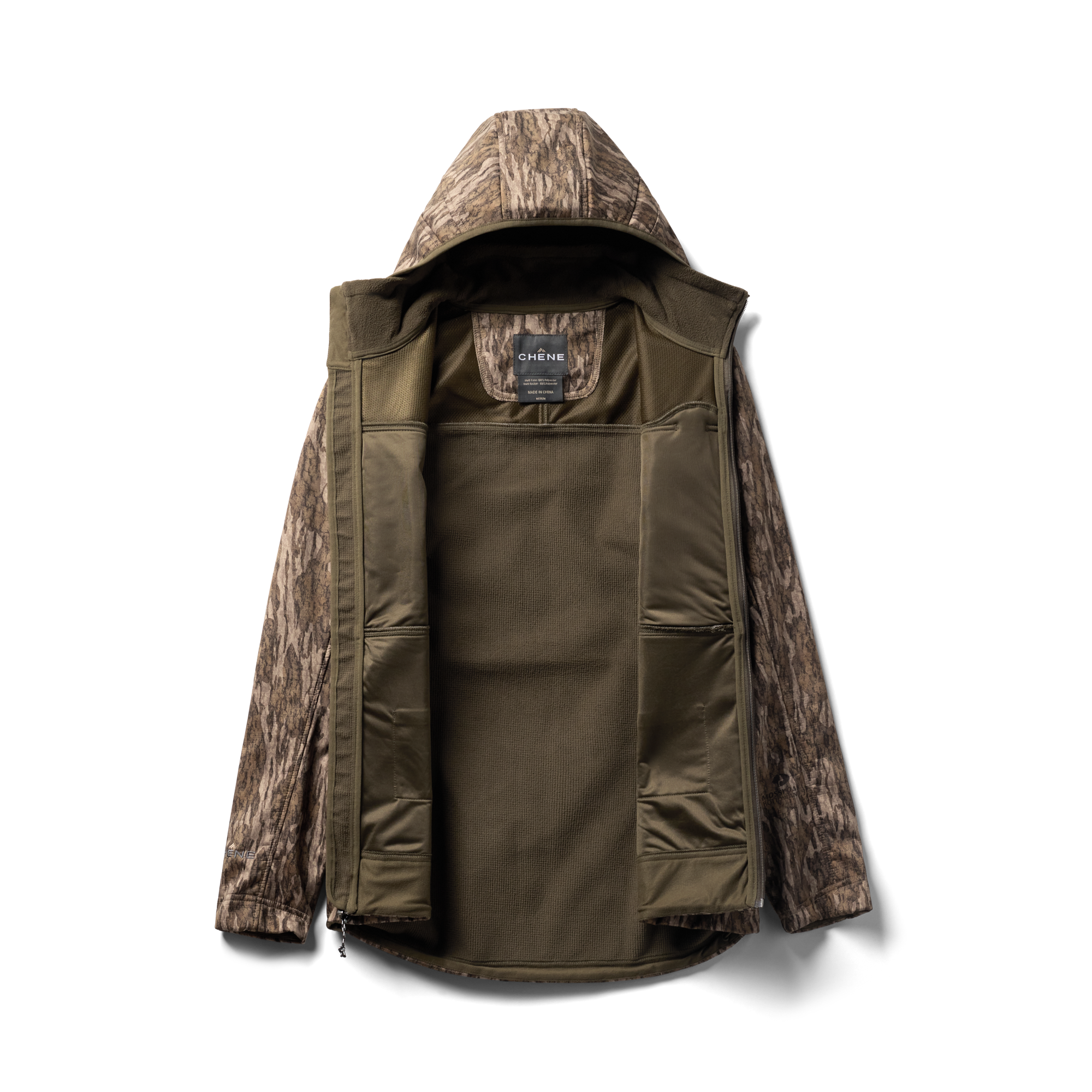 Scout Jacket in Mossy Oak Bottomland, flat lay #mossy_oak_bottomland